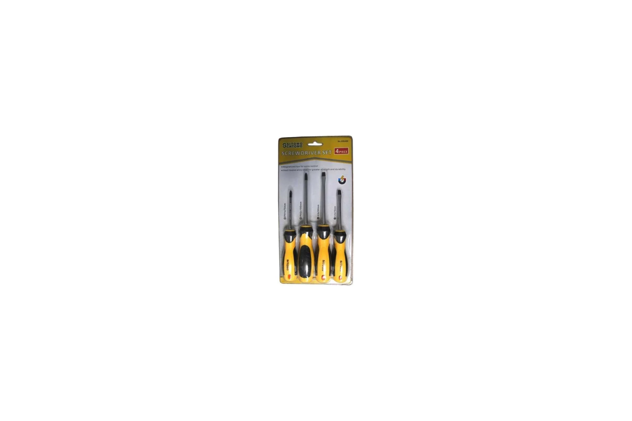 Набор отверток SITOMO SL5.5x75, SL6.5x100, PH1x75, PH2x100, CrV, 4шт. 856499