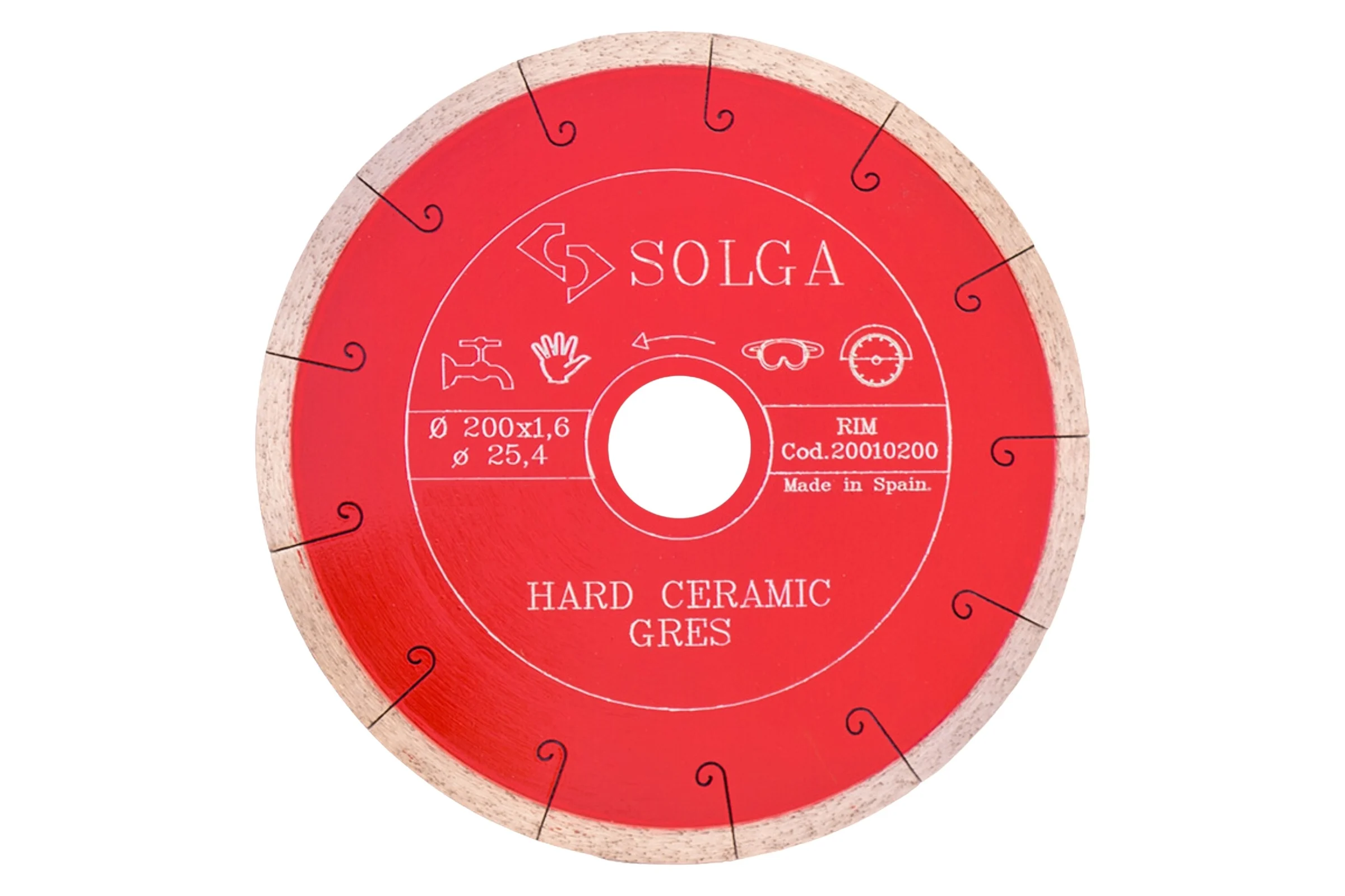 Диск алмазный сплошной (200х25,4 мм) HARD CERAMICS Solga Diamant 20010200