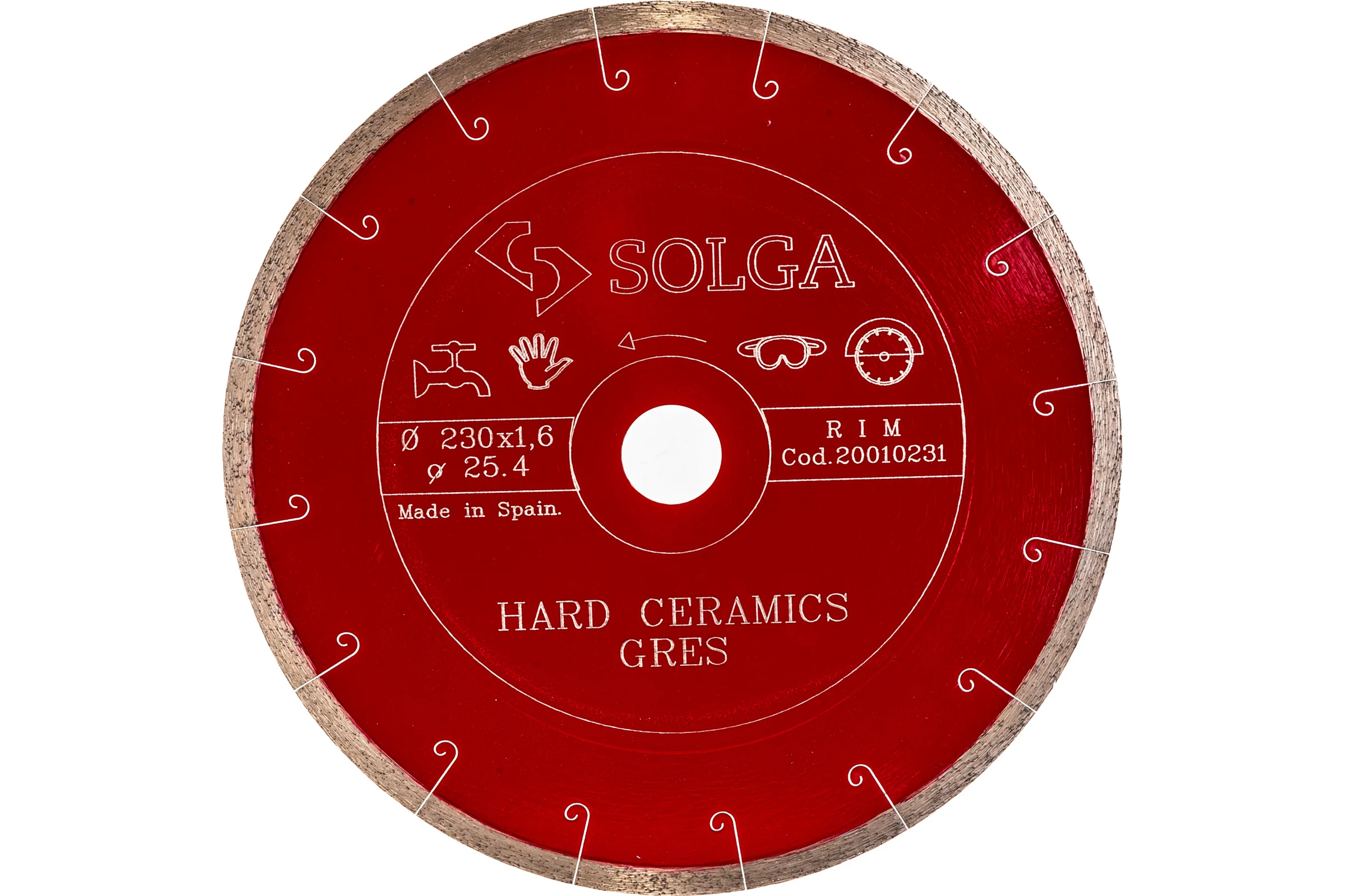 Диск алмазный сплошной (230х25,4 мм) HARD CERAMICS Solga Diamant 20010231