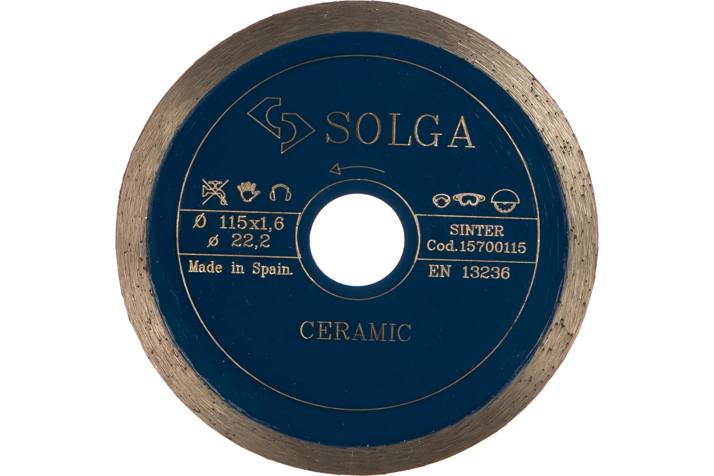 Диск алмазный сплошной (115х22,2 мм) CERAMICS MARBLE Solga Diamant 15700115