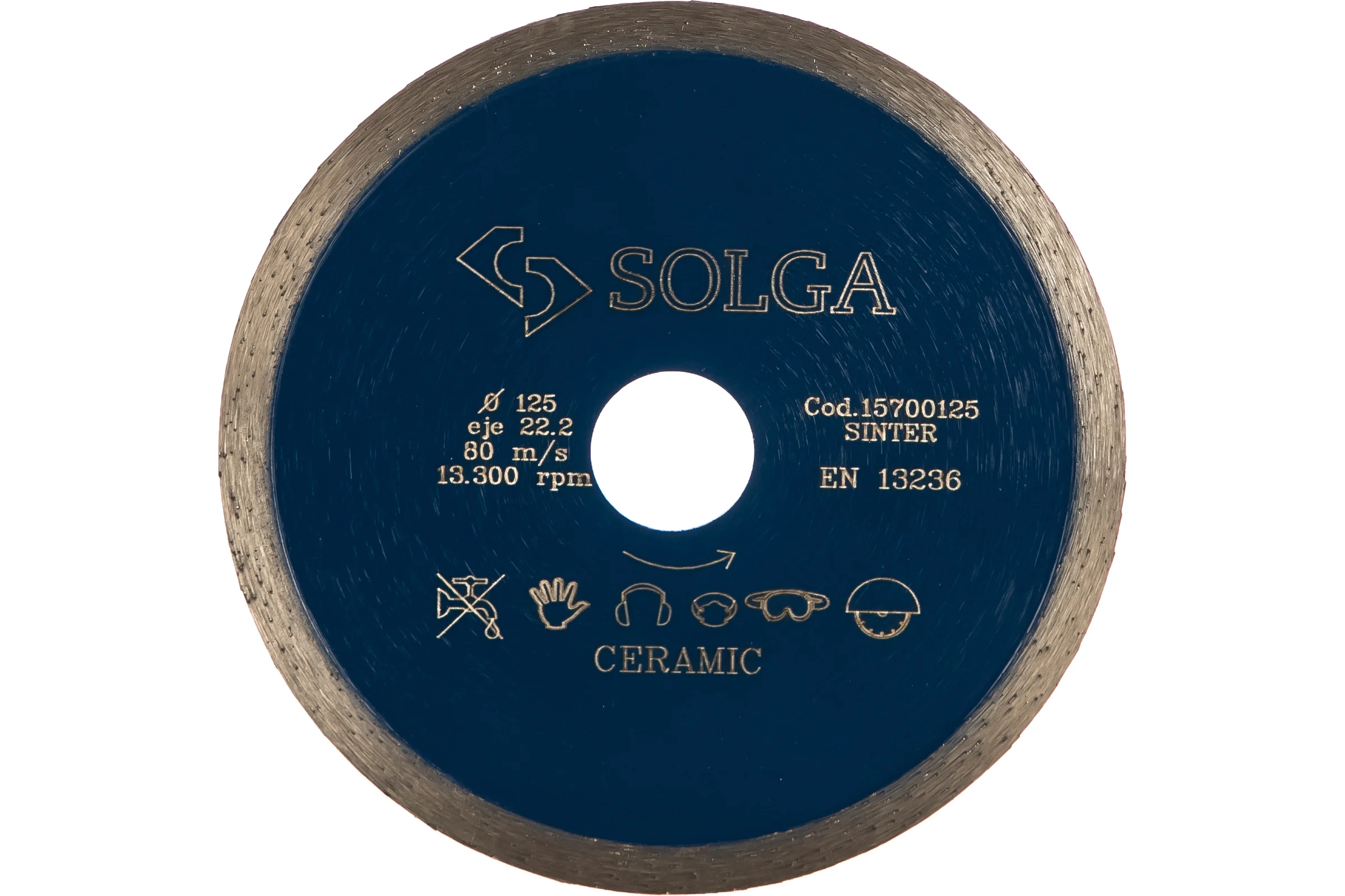 Диск алмазный сплошной (125х22,2 мм) CERAMICS MARBLE Solga Diamant 15700125