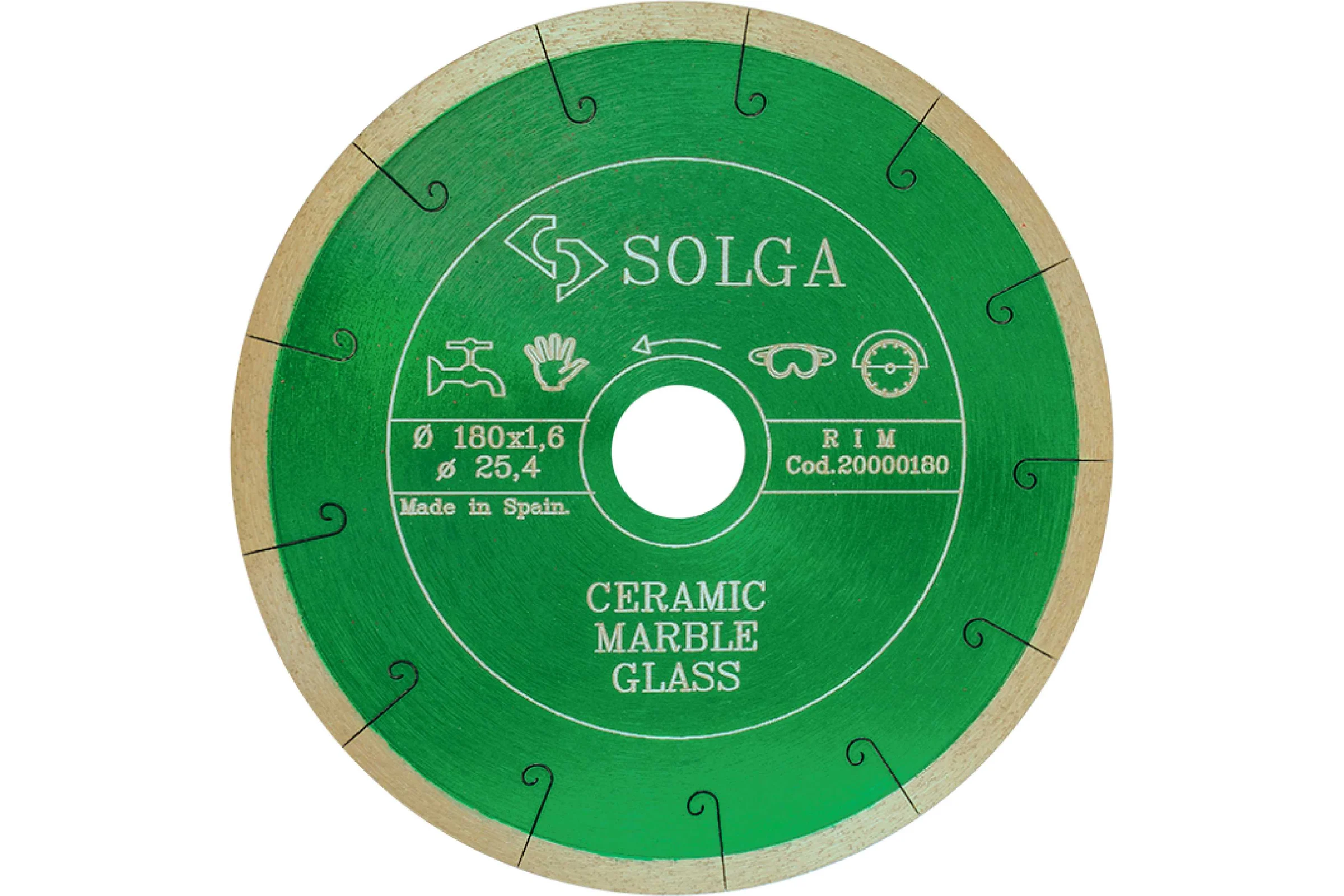 Алмазный диск по керамике Solga Diamant CERAMICS, MARBLE сплошной 180мм/25,4 20000180