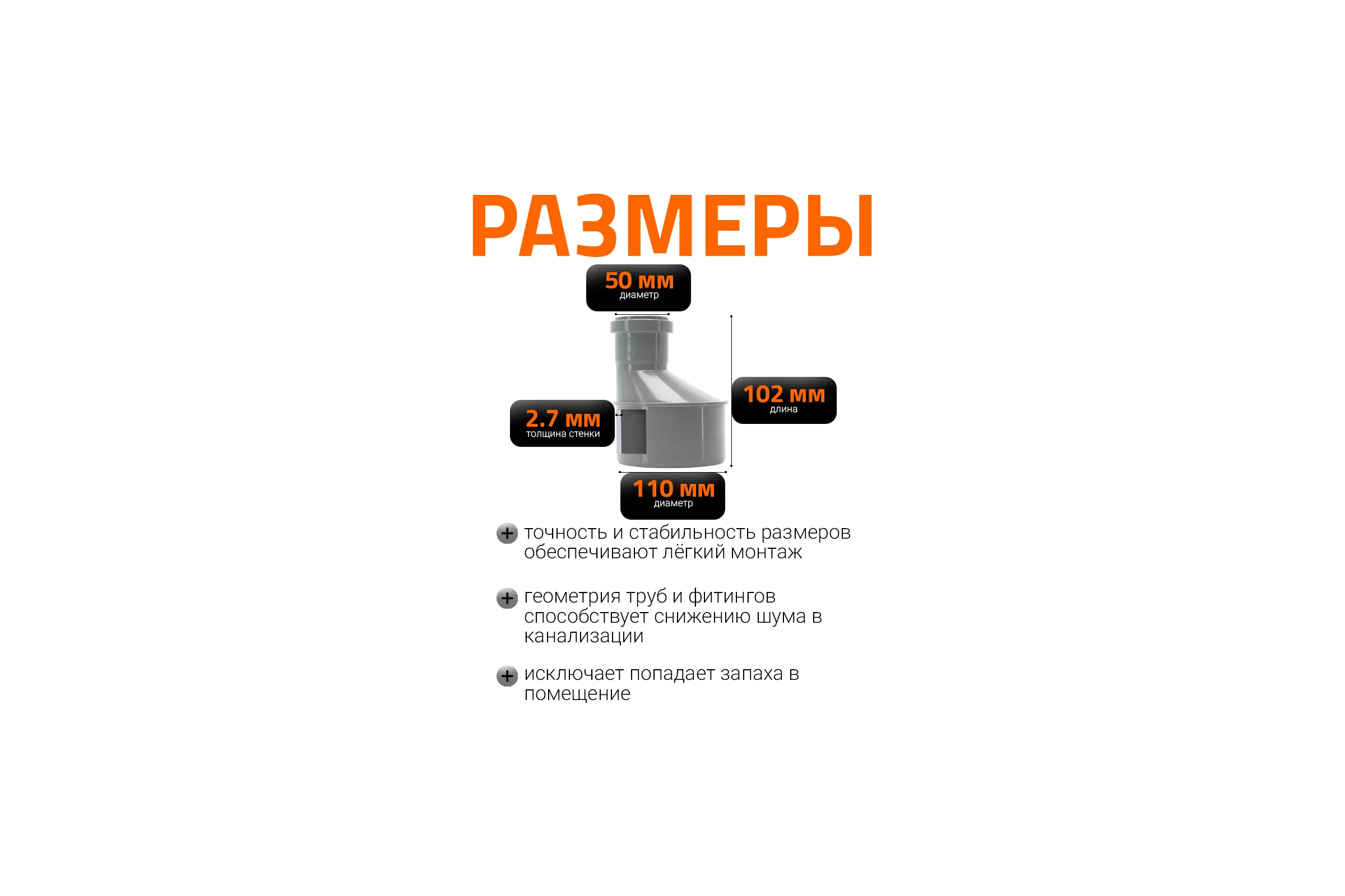 Муфта переходная однораструбная HTR 110/50 Ostendorf 115720