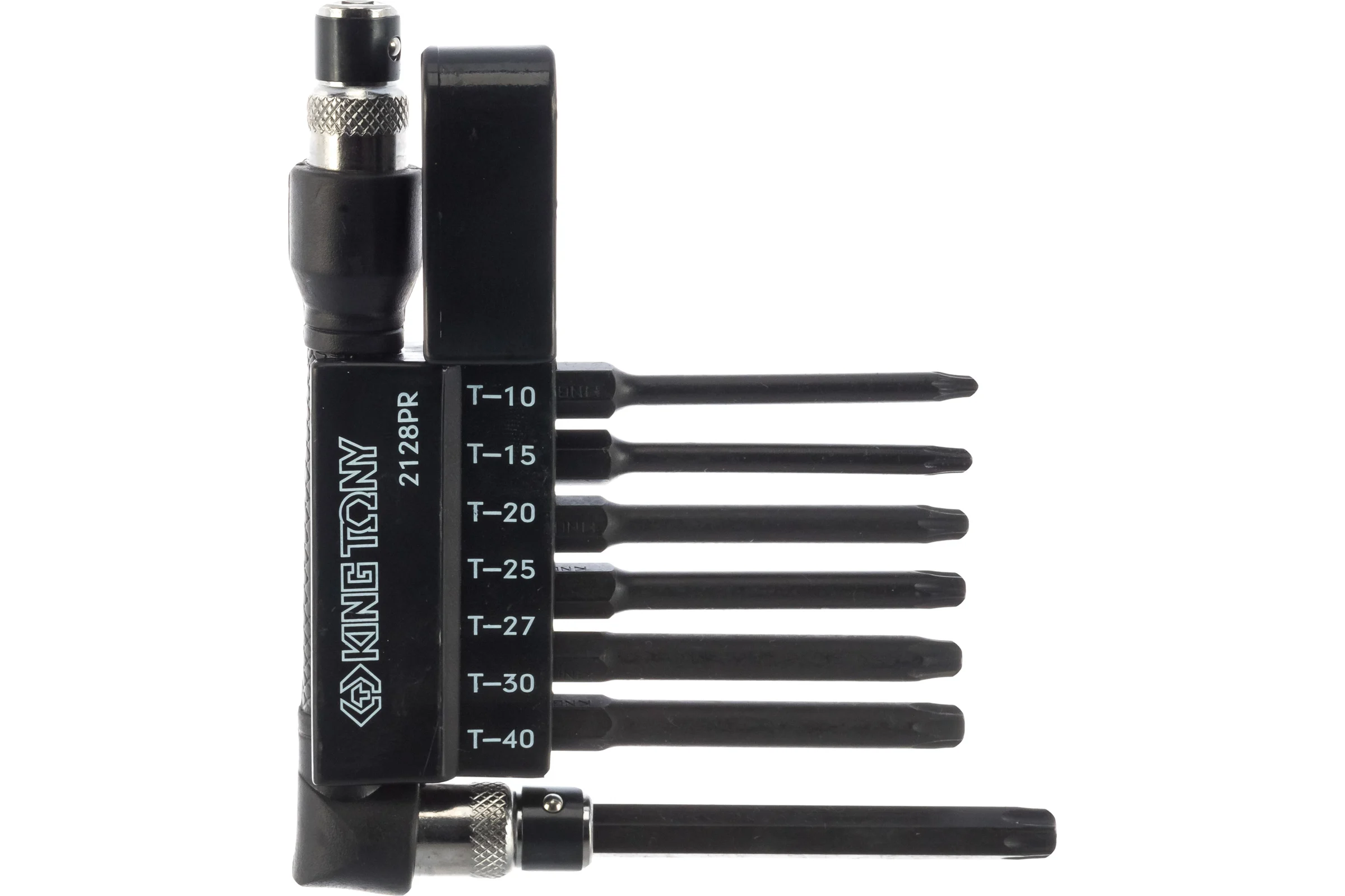 Набор вставок бит с воротком-битодержателем (1/4", TORX, T10-T40, L = 60 мм, 8 предметов) KING TONY 2128PR