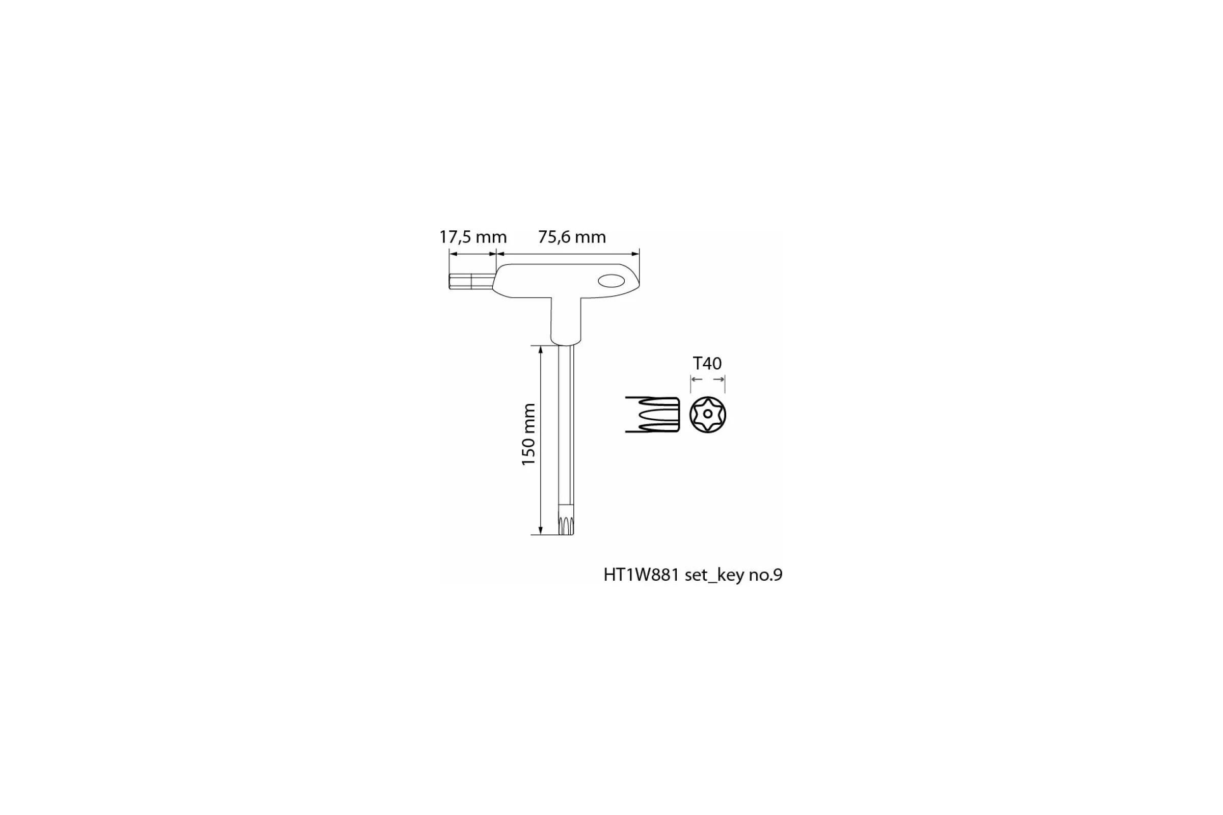 Набор ключей Torx  torx security, тип "Т", 10 шт HT1W881
