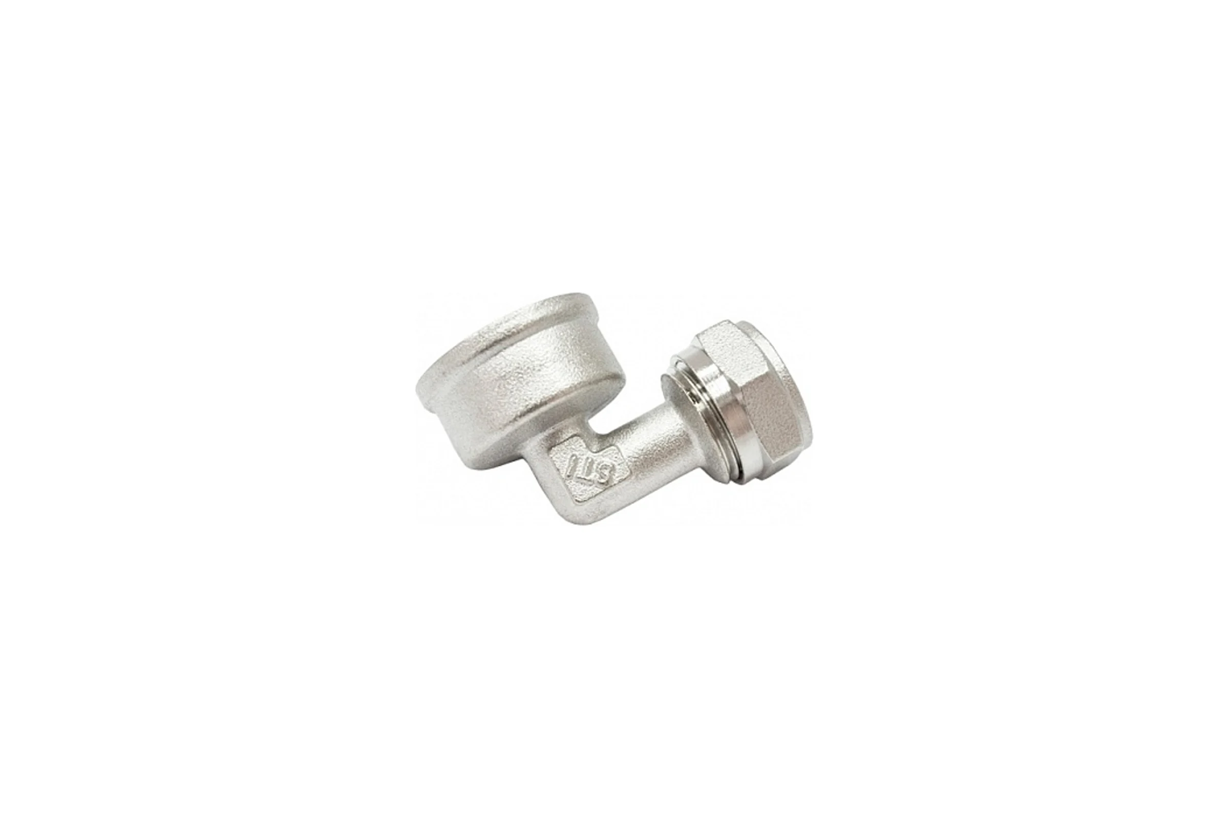 Металлопластиковый обжимной уголок STI внутренняя резьба Ду16x3/4" Ру25 D190-00113