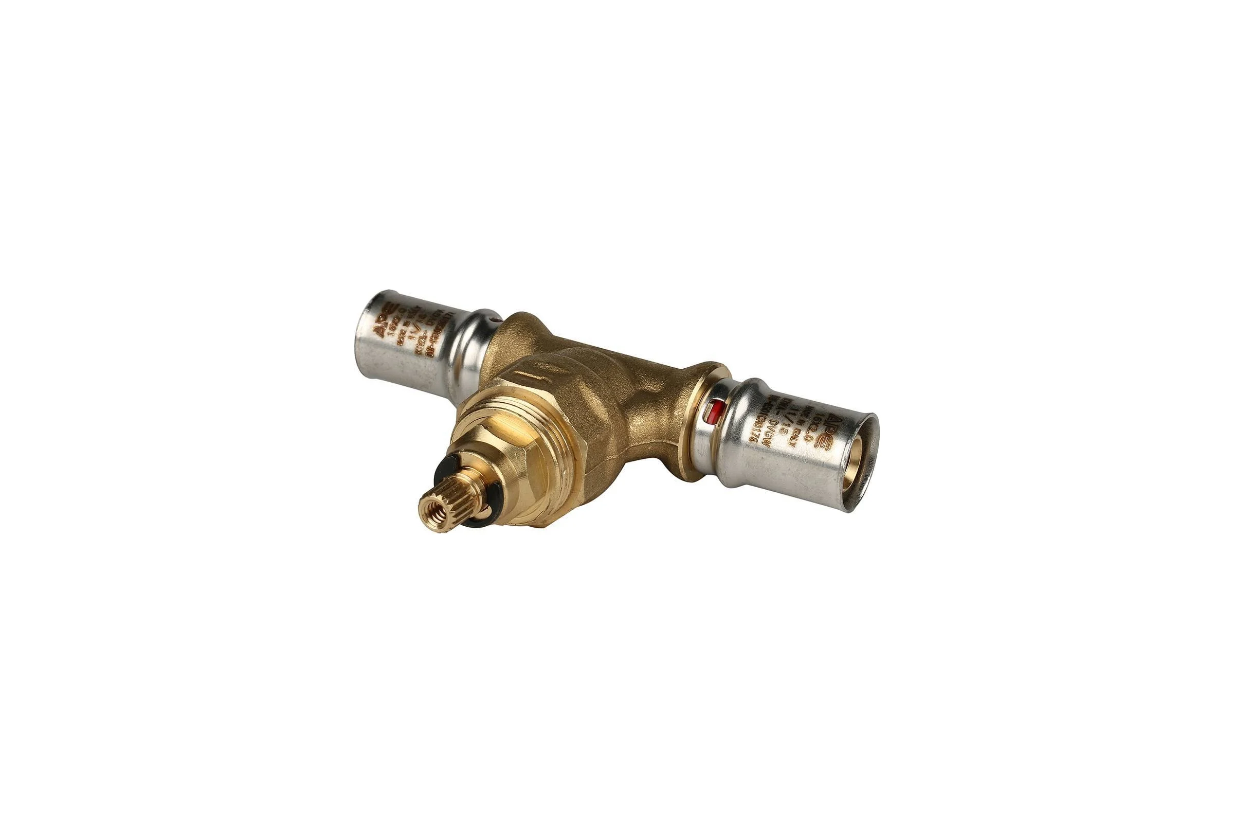 Вентиль с хромированной ручкой STOUT Sfp-0014-001616 16x16 для металлопластиковых труб, прессовой RG008S9C4SK22C