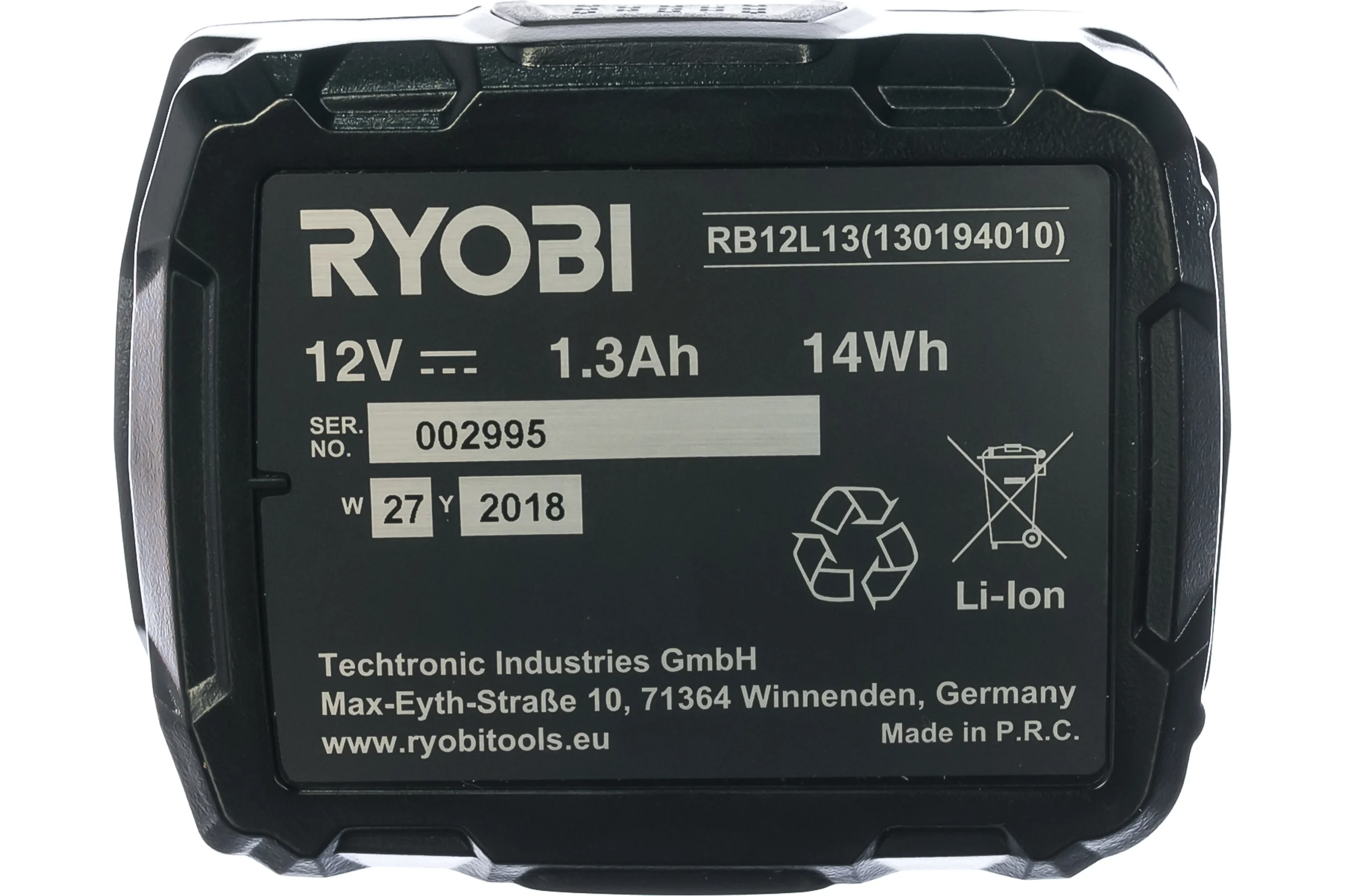Аккумулятор Ryobi RB12L13 5133002461 (12 В; 1.3 А*ч; Li-Ion)