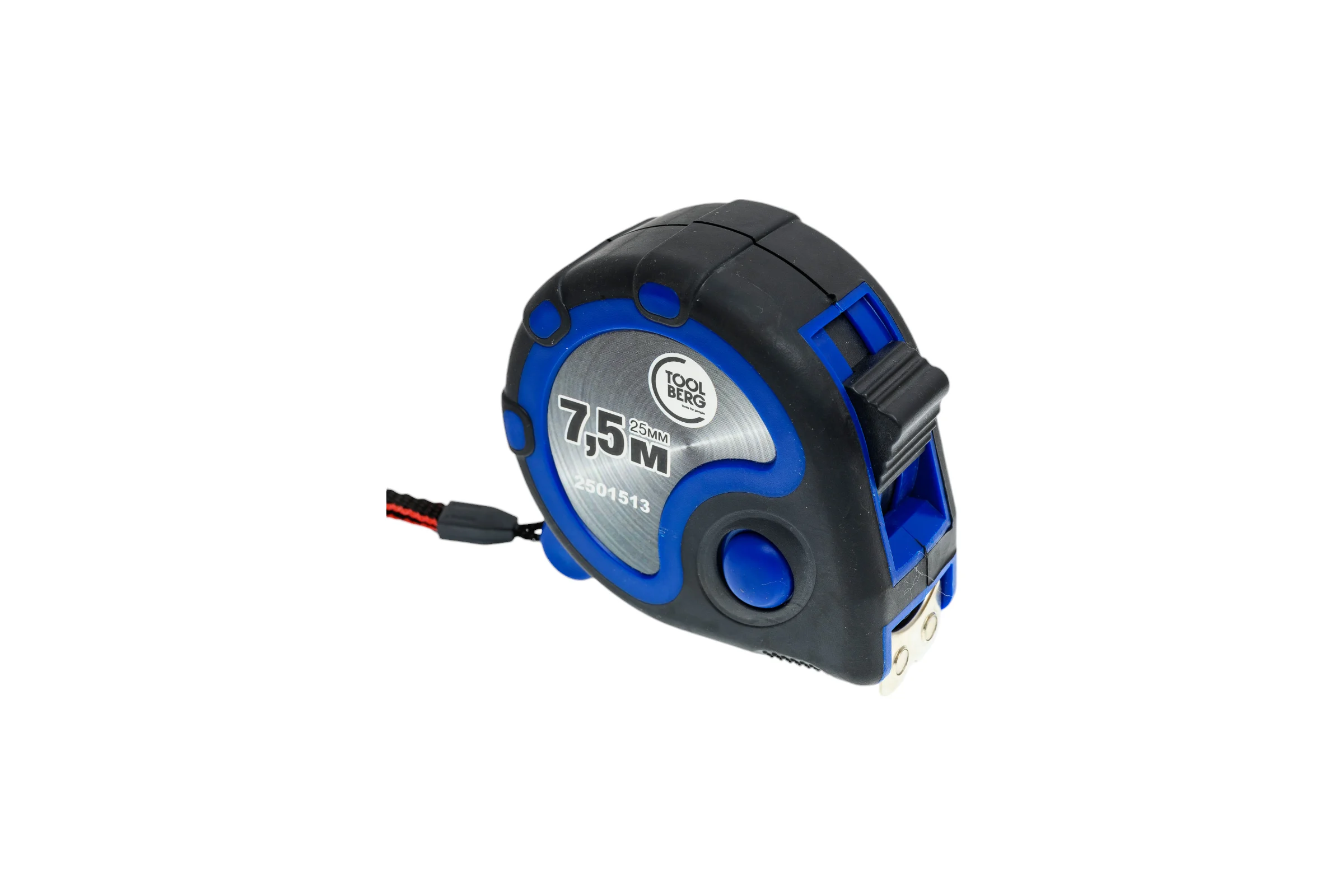Рулетка Toolberg 2501513 7.5 м, 25 мм, обрезиненный корпус, 3 фиксатора, магнит 90004897605