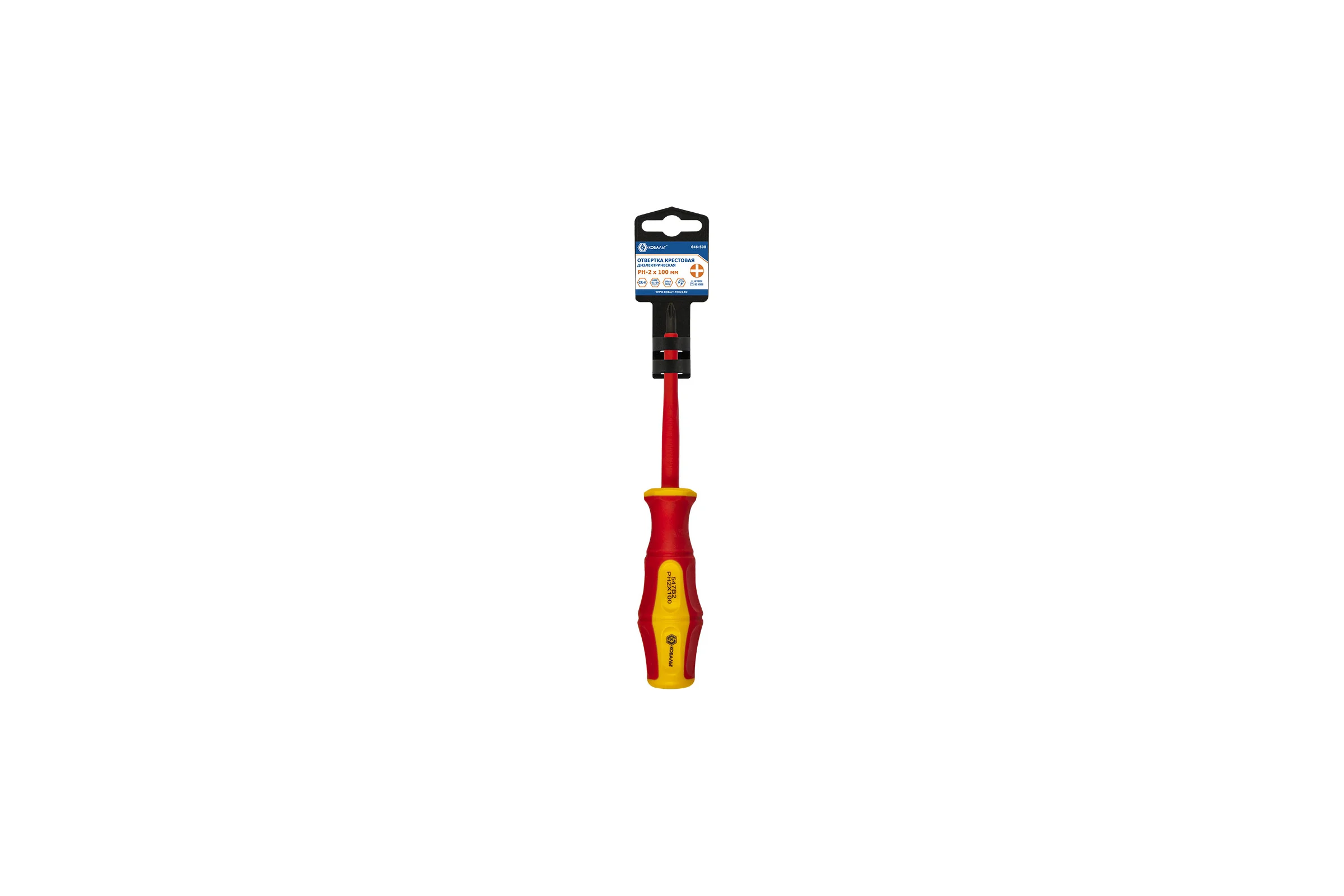Отвертка диэлектрическая Ultra Grip PH-2 х 100 мм КОБАЛЬТ CR-V 646-508