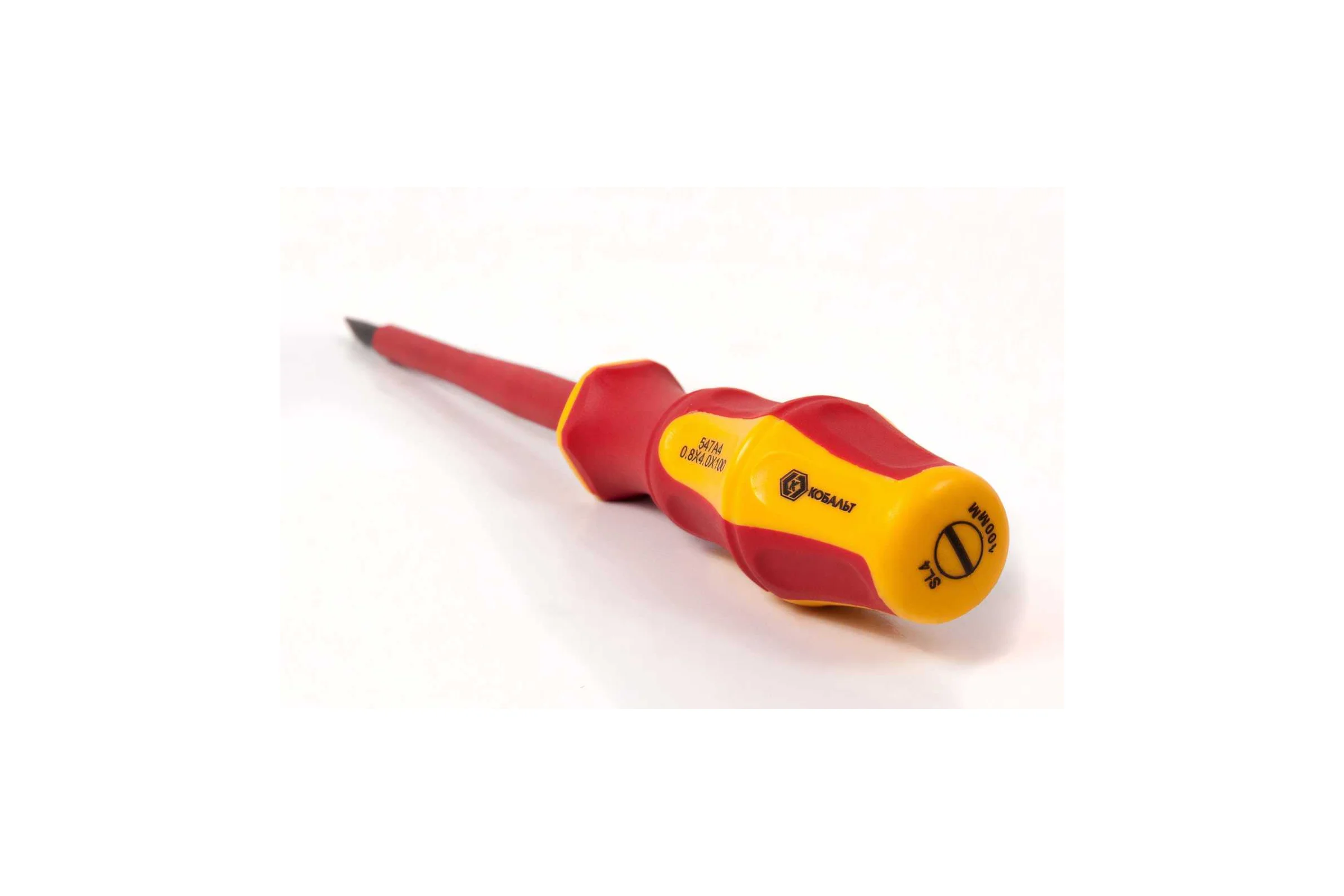 Отвертка диэлектрическая Ultra Grip SL 4,0 х 100 мм CR-V КОБАЛЬТ 646-447