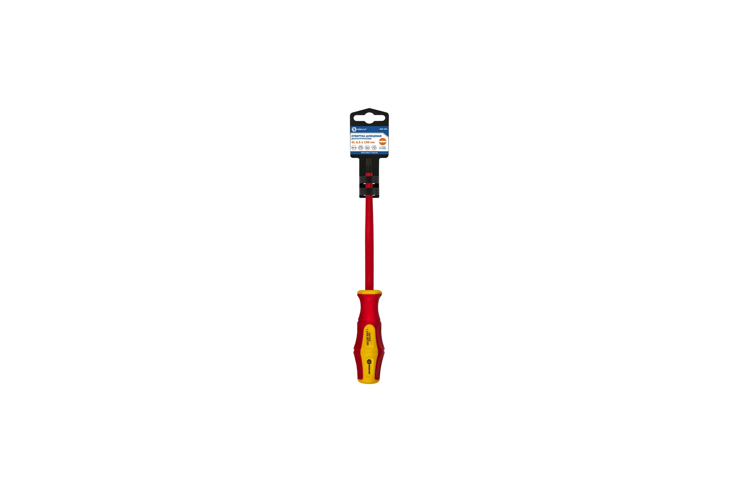 Отвертка диэлектрическая Ultra Grip SL 6,5 х 150 мм CR-V КОБАЛЬТ 646-461