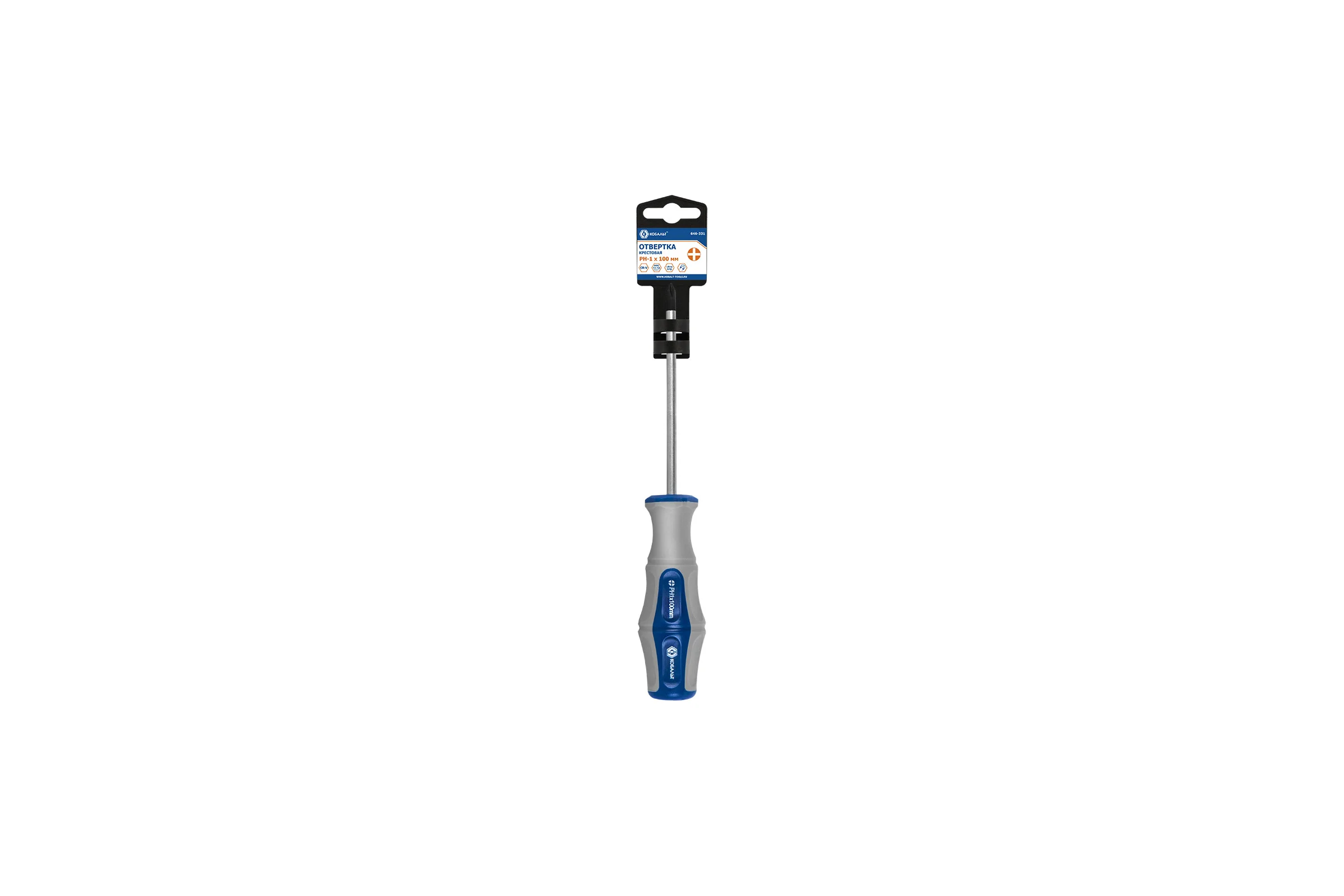 Отвёртка Ultra Grip PH-1 х 100 мм CR-V КОБАЛЬТ 646-331