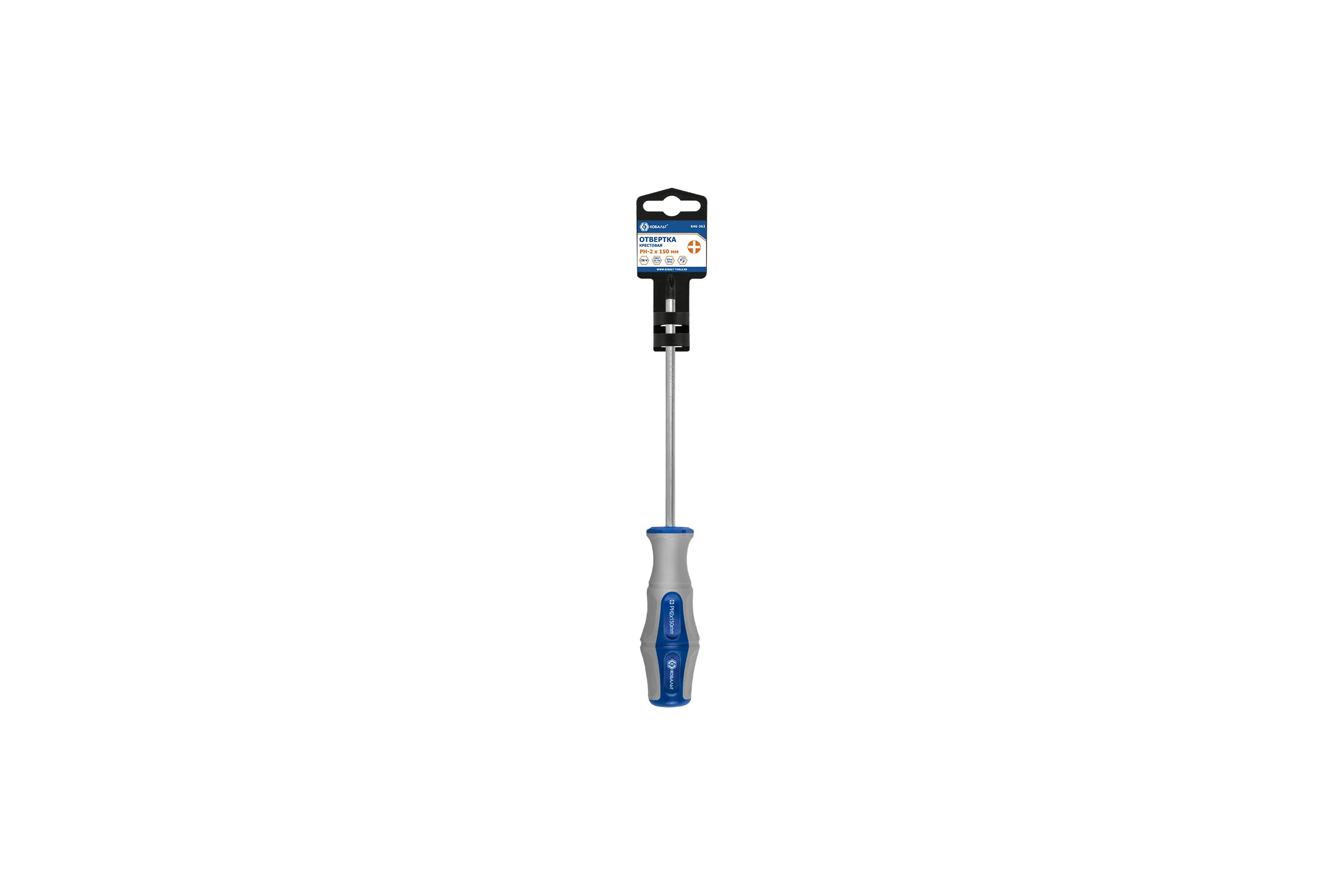 Отвёртка Ultra Grip PH-2 х 150 мм CR-V КОБАЛЬТ 646-362