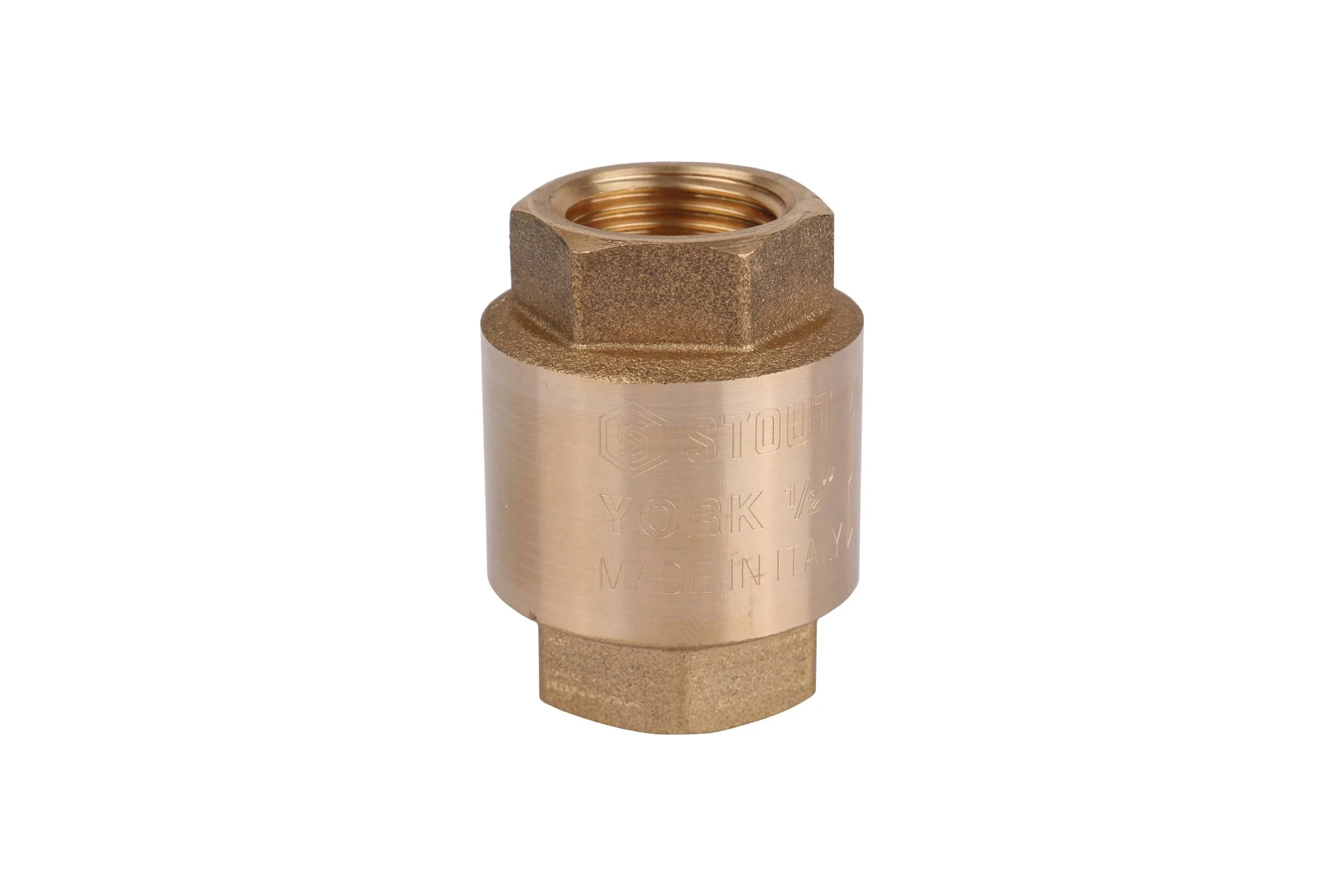 Обратный пружинный клапан STOUT Svc-0012-000015 1/2" муфтовый, с пластиковым седлом RG008T8CKERRJ5