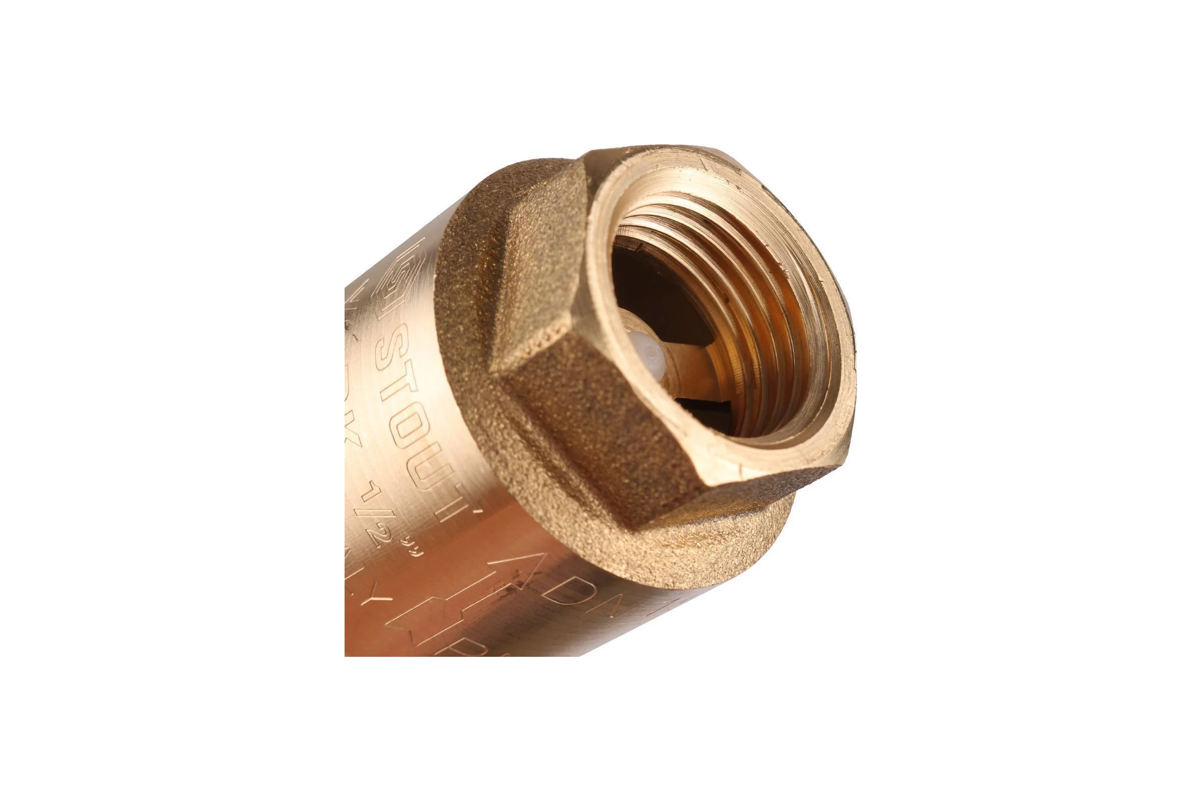 Обратный пружинный клапан STOUT Svc-0012-000015 1/2" муфтовый, с пластиковым седлом RG008T8CKERRJ5
