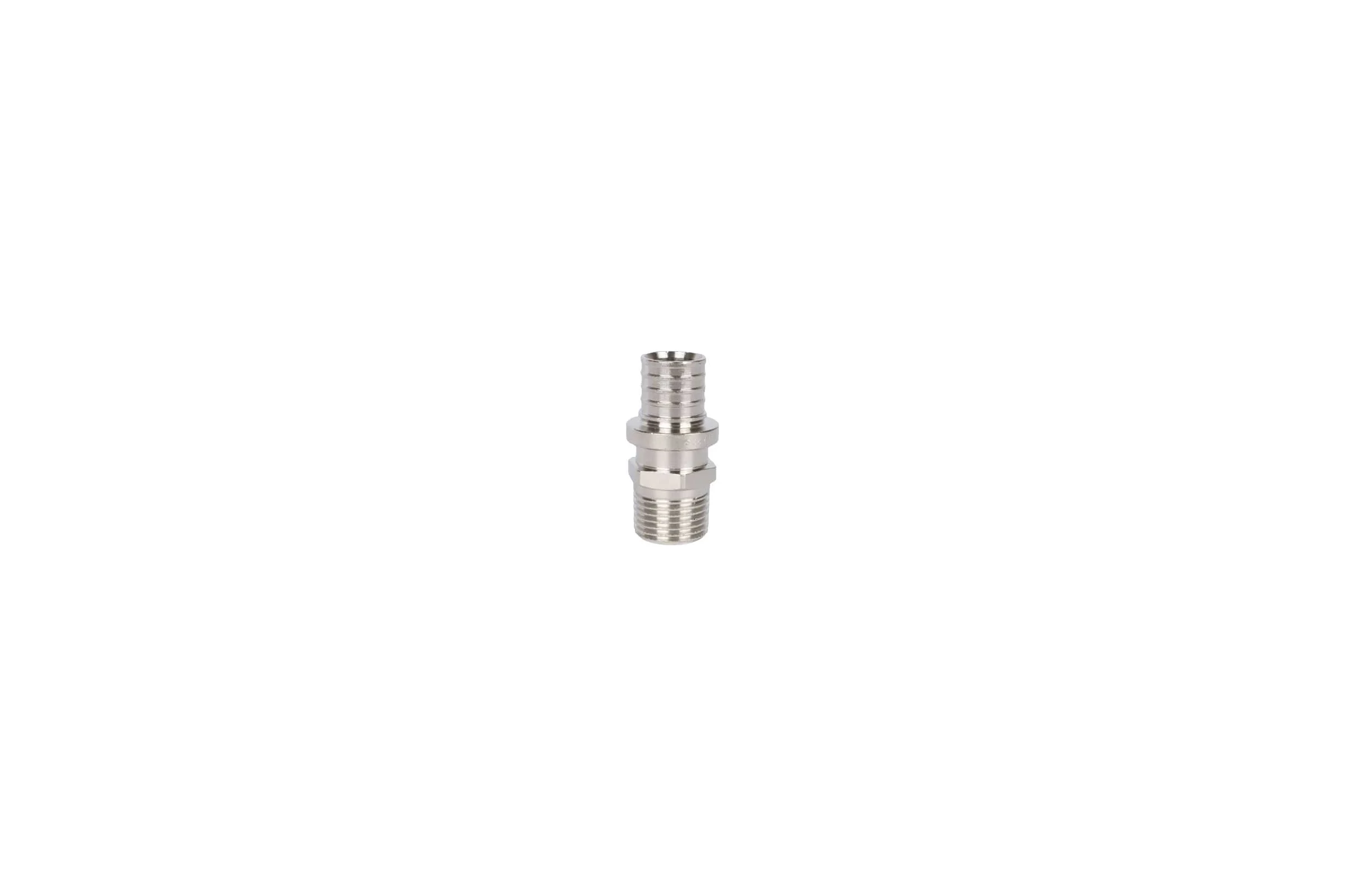 Переходник для труб из сшитого полиэтилена STOUT Sfa-0001-200212 с наружной резьбой 20x2.0x1/2" никелированный, аксиальный RG0091E43JJ8EG