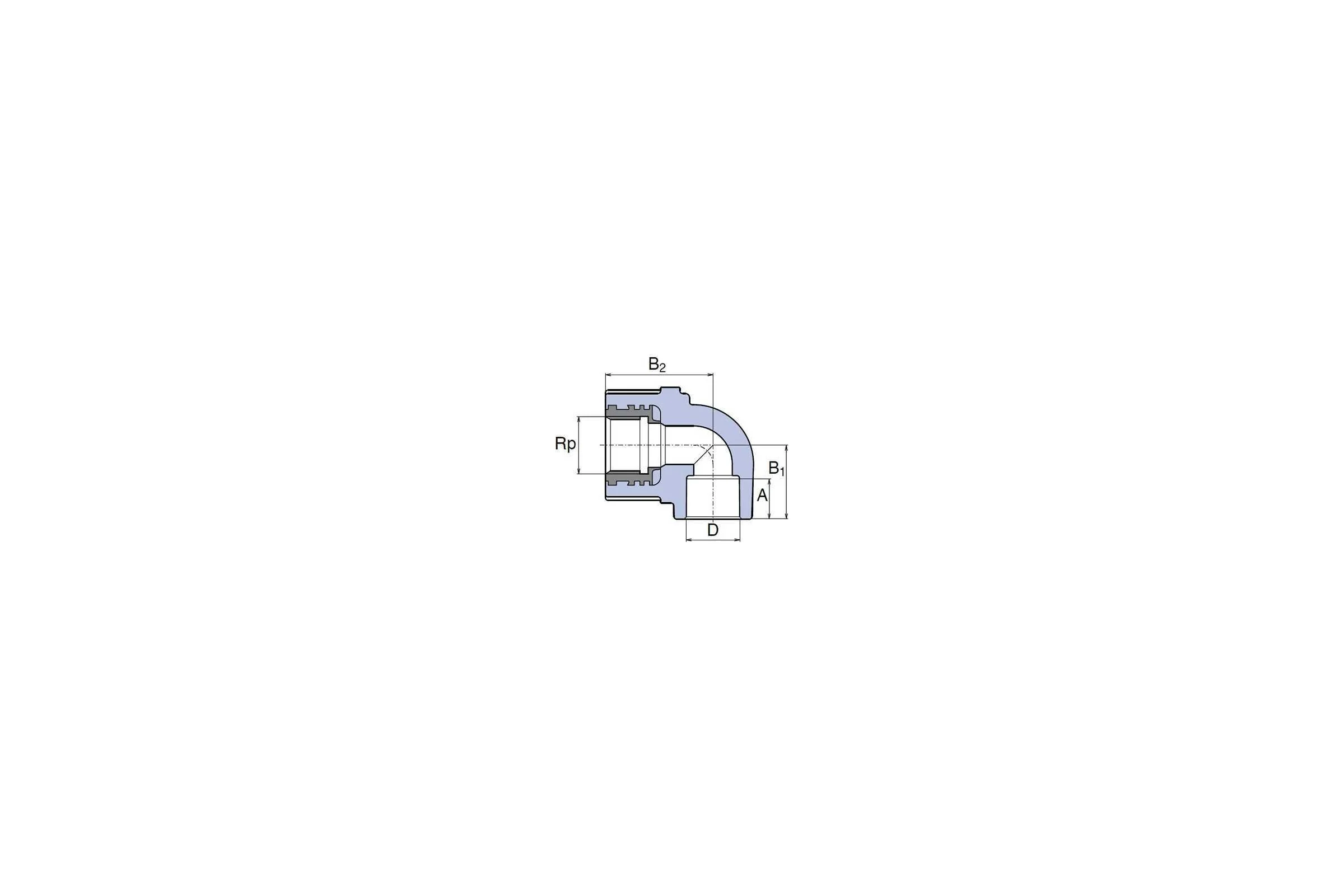 Колено WAVIN EKOPLASTIK 90 PP-R D20x1/2"РВ, EK SKOI02020X