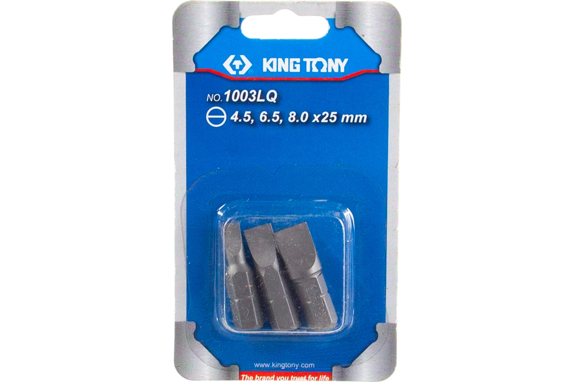 Набор вставок (бит) 1/4", шлицевые, 4.5х0.6, 6.5х1.2, 8.0х1.2, 3шт KING TONY 1003LQ