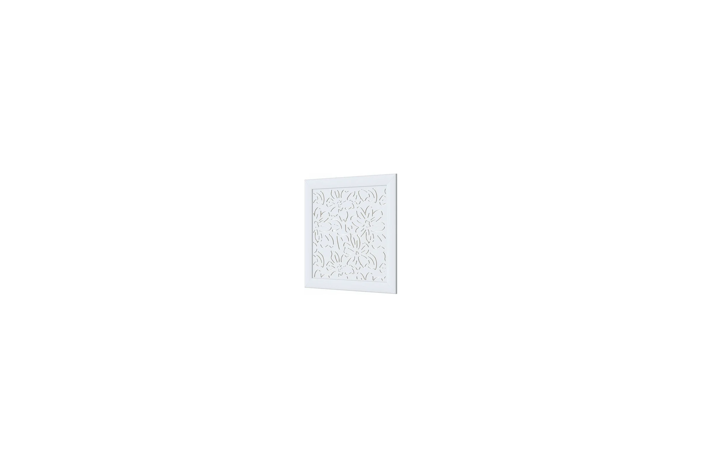 Экран для радиатора Cosca Decor Fresa перфорация, цветы, 600x600 мм, белый СПБ072682