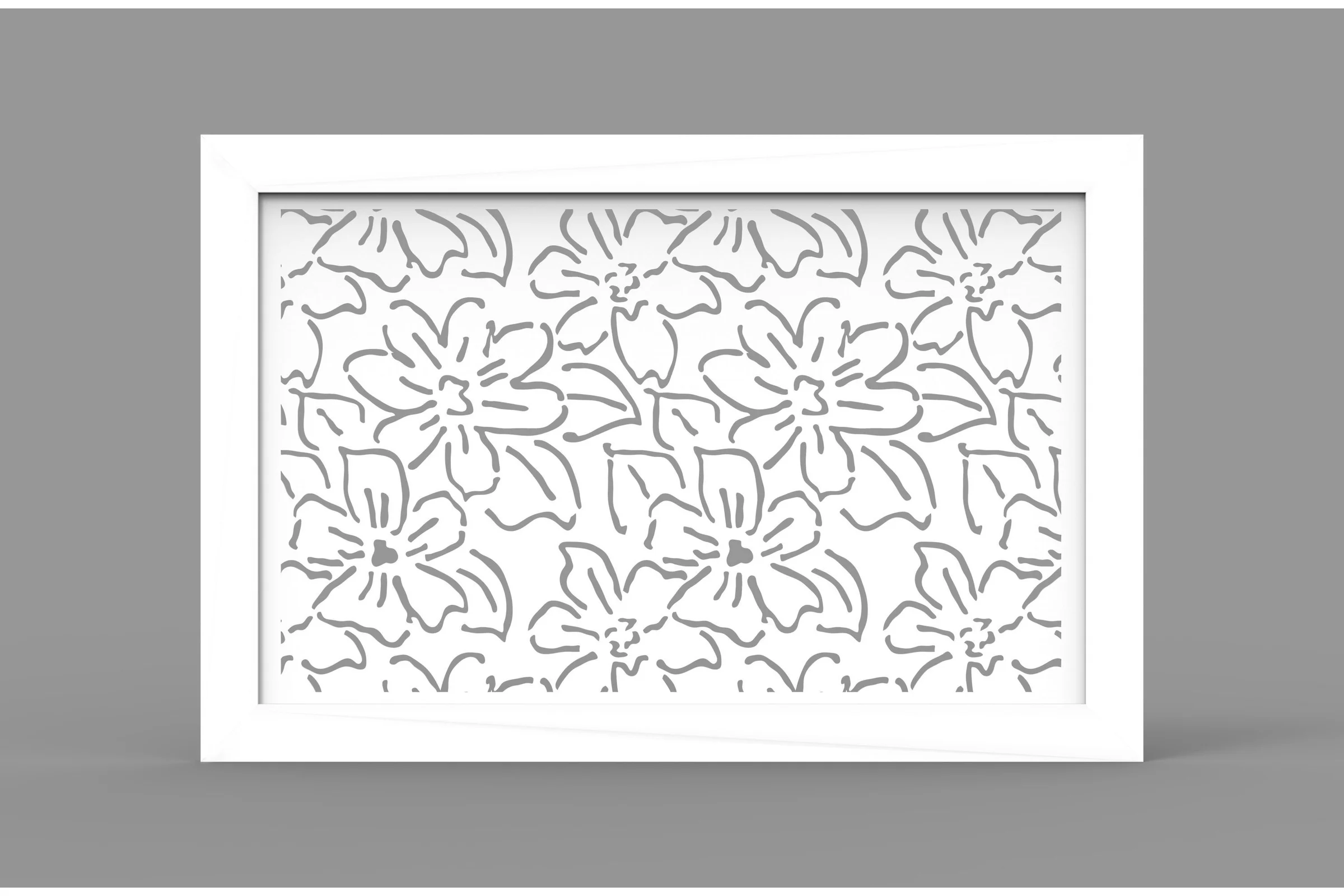Экран для радиатора Cosca Decor Fresa перфорация, цветы, 600x1200 мм, белый СПБ072589