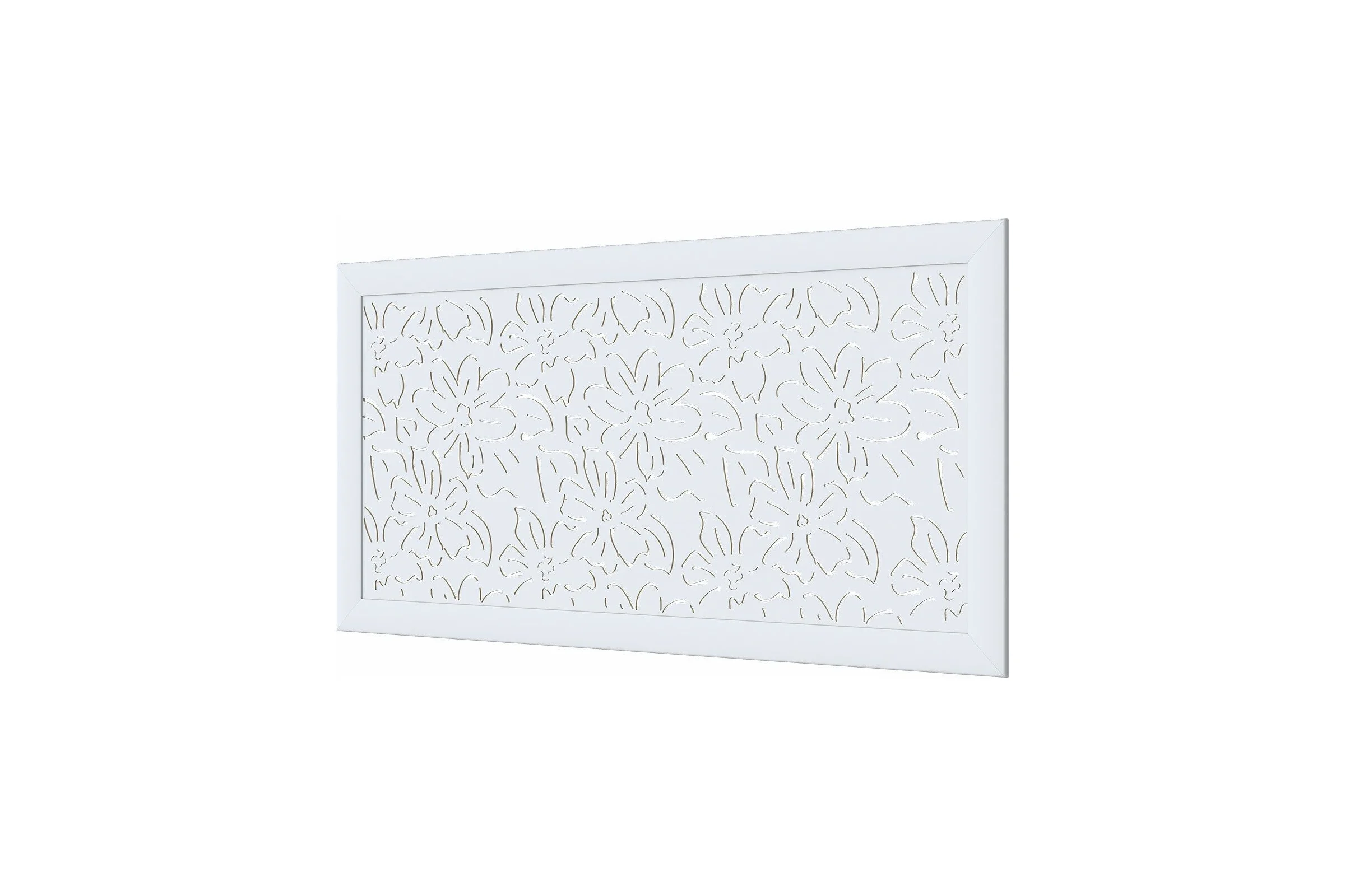 Экран для радиатора Cosca Decor Fresa перфорация, цветы, 600x1200 мм, белый СПБ072589