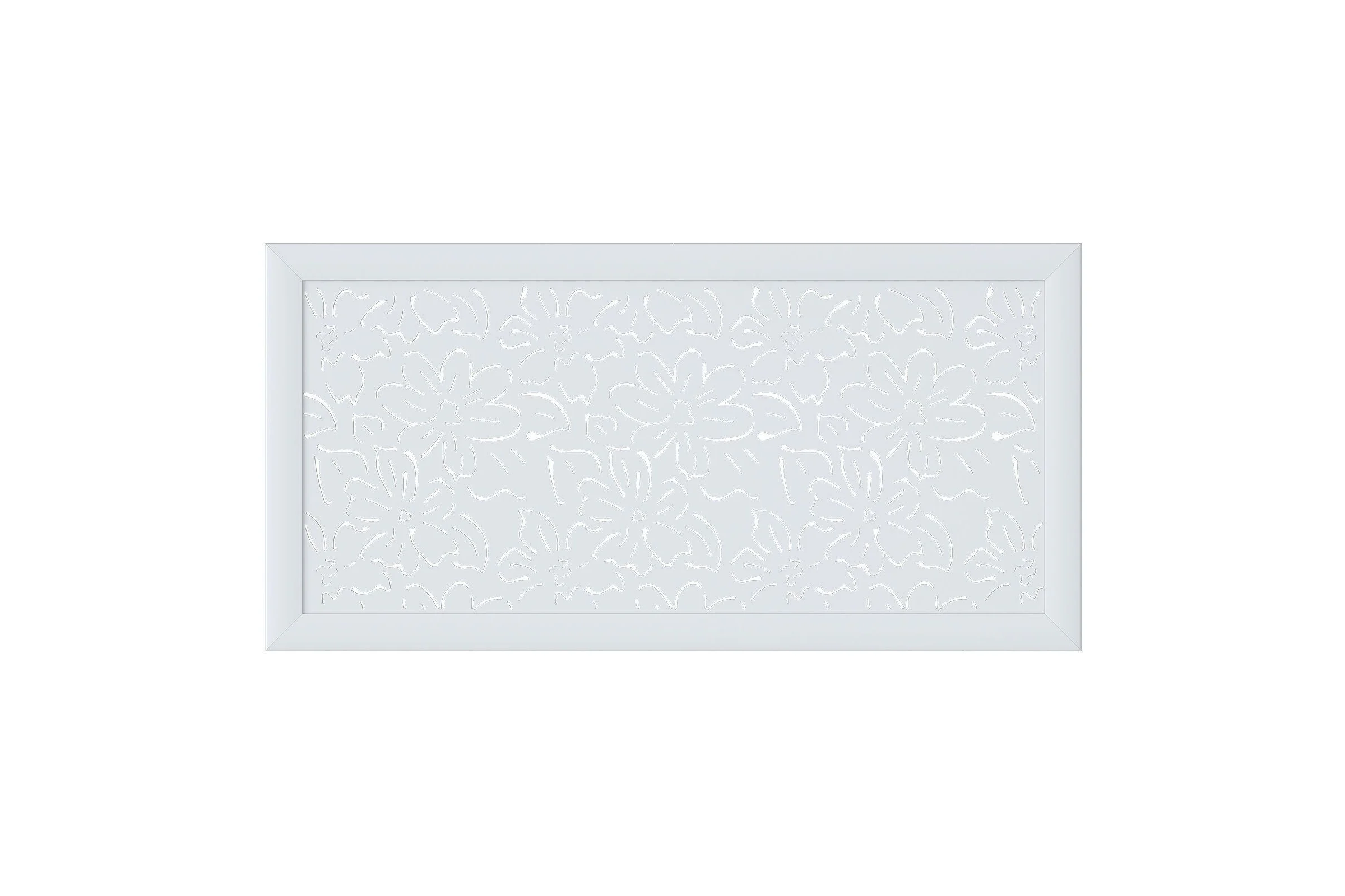 Экран для радиатора Cosca Decor Fresa перфорация, цветы, 600x1200 мм, белый СПБ072589