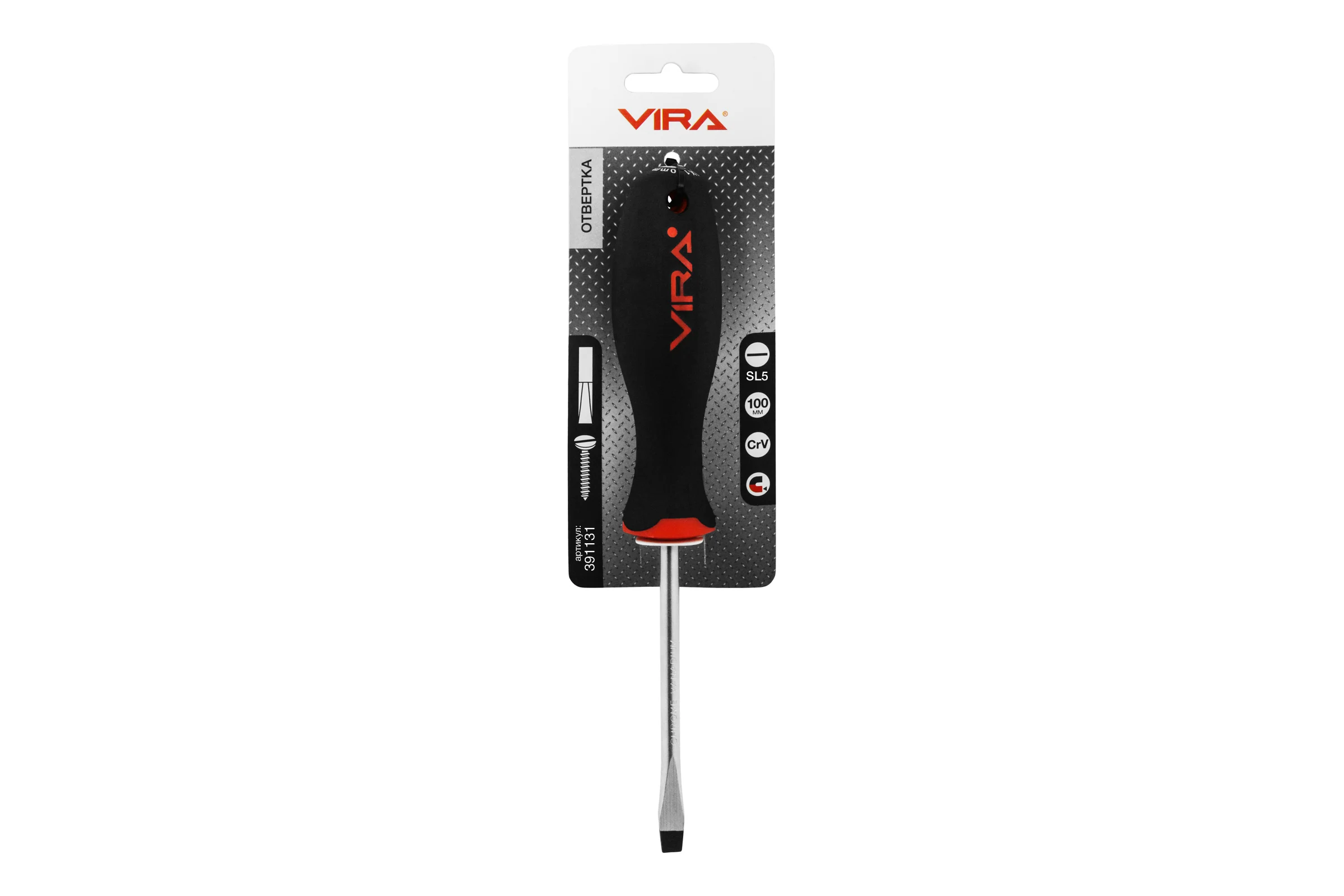 Отвертка RAGE by VIRA SL5x100 мм, CR-V, эргон. 2-хкомпон. ручка 391131