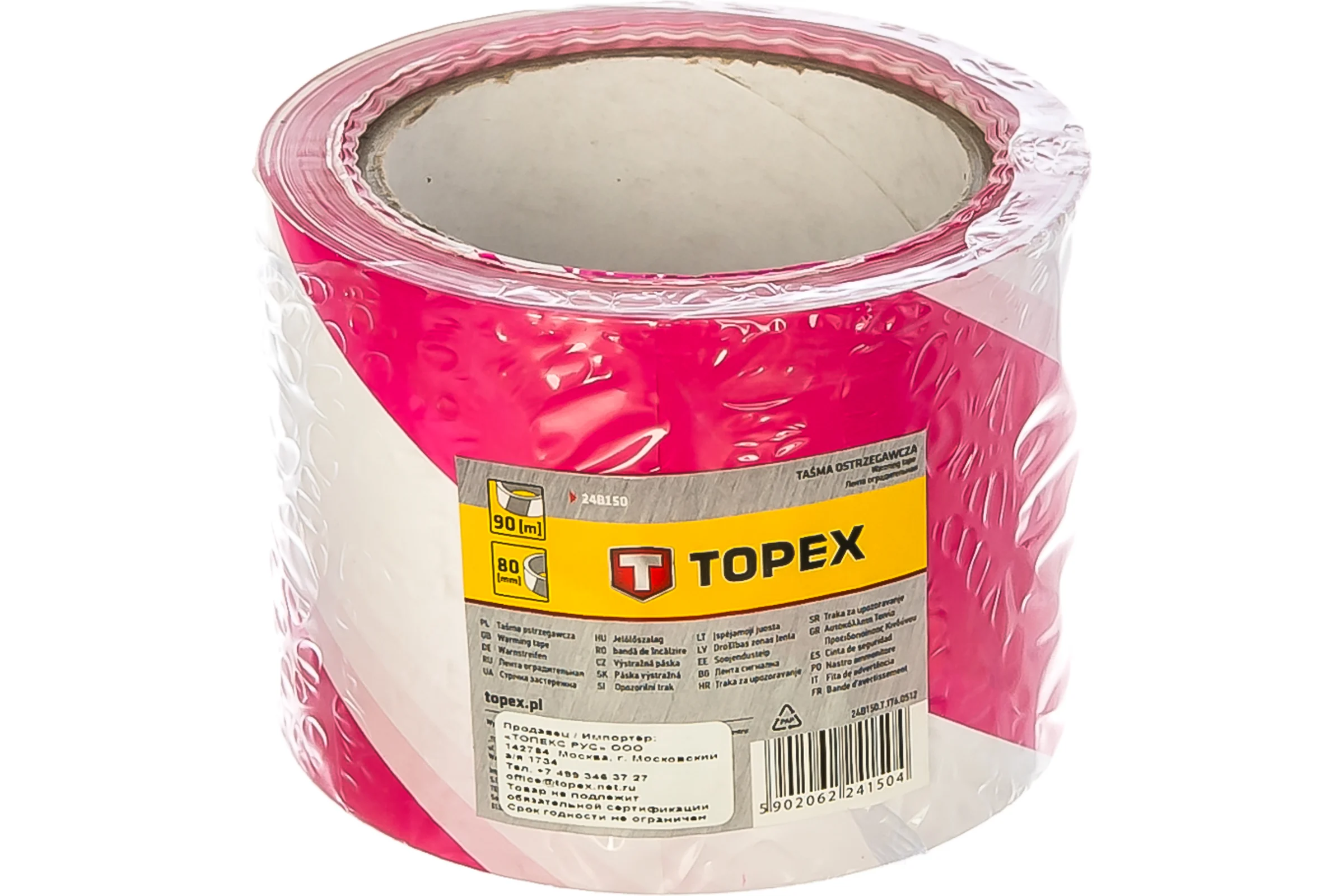 Оградительная лента TOPEX 80 мм x 90 м 24B150
