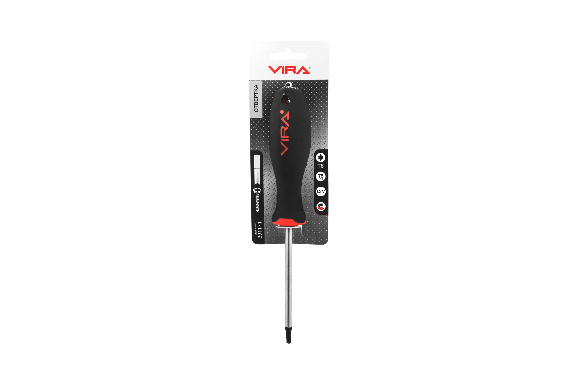 Отвертка T6х75мм VIRA 391171