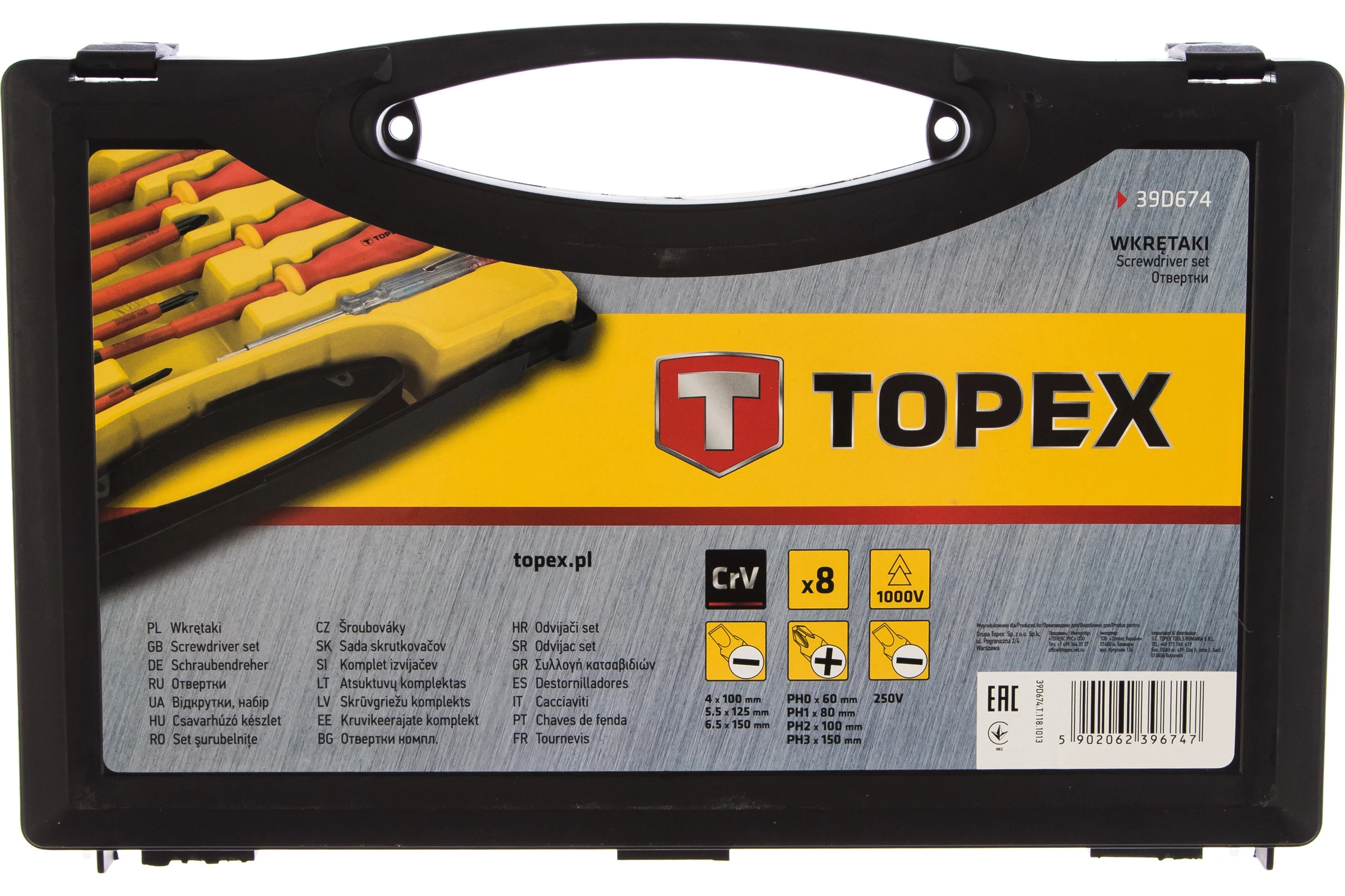 Набор отверток 1000В 8 шт TOPEX 39D674