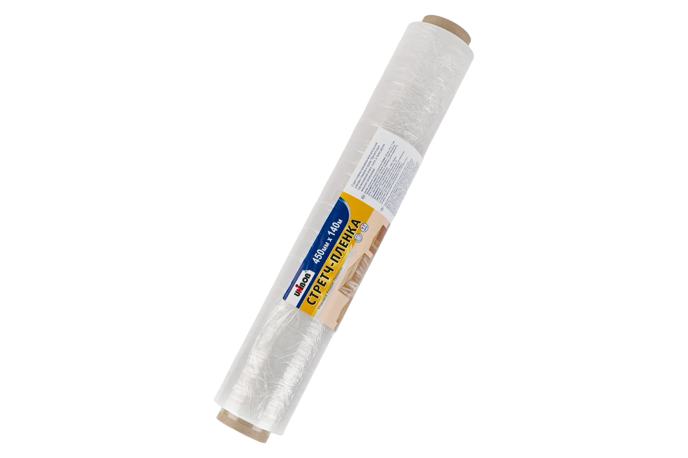 Стрейч пленка Unibob 17 мкм, 450 мм x 140 м, прозрачная 253007