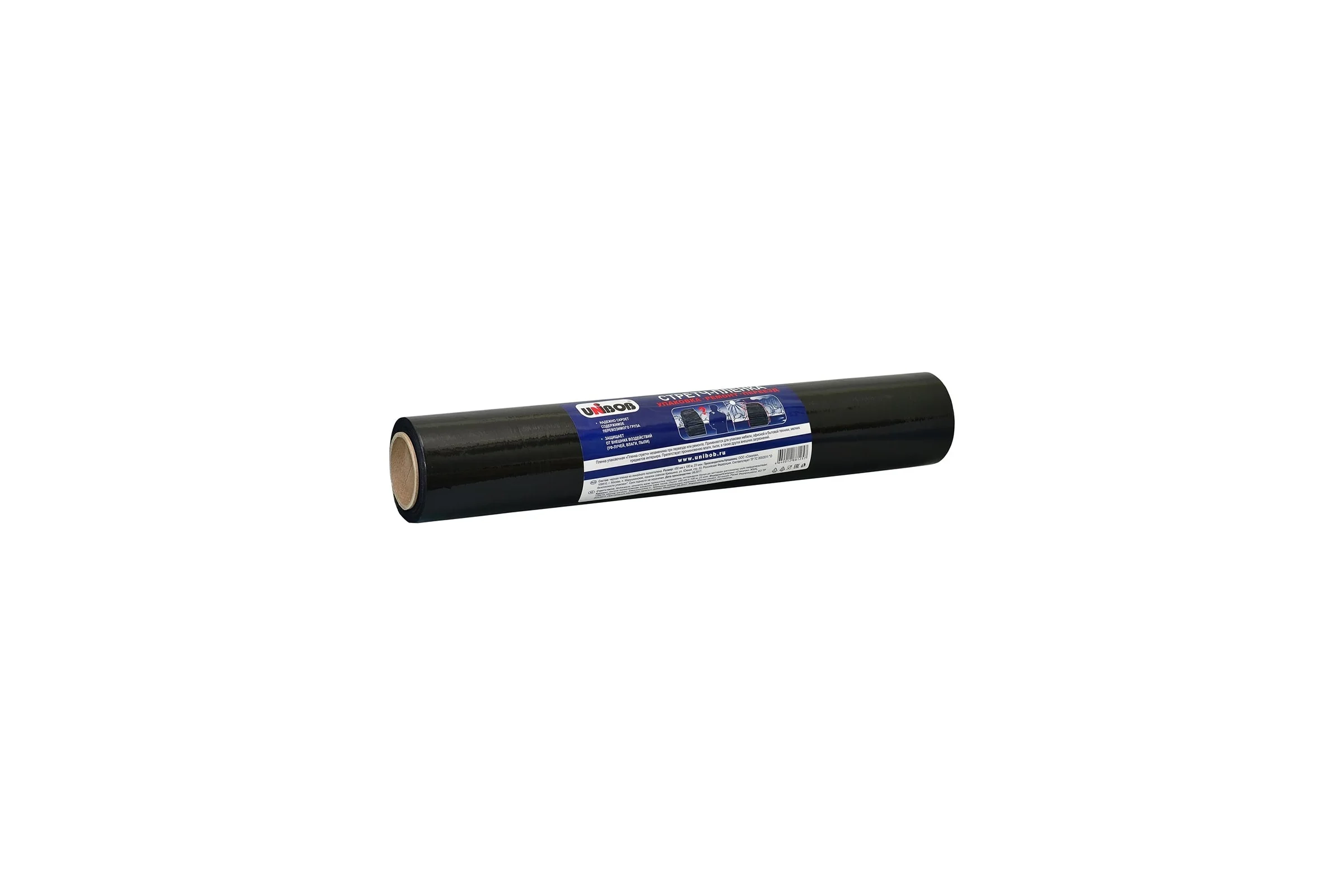 Стрейч пленка Unibob 23 мкм, 450 мм x 100 м, черная 253008