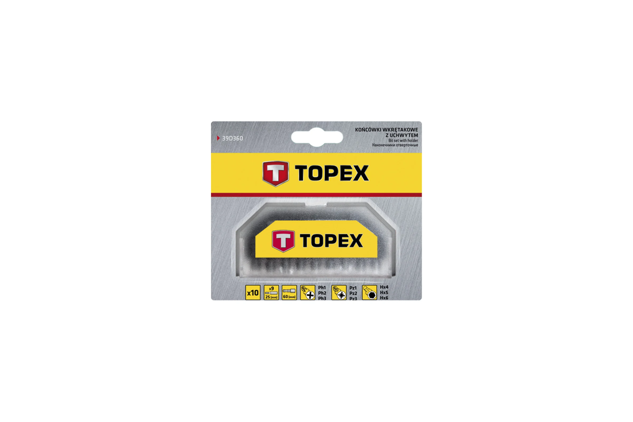 Набор сменных наконечников с держателем TOPEX 39D360