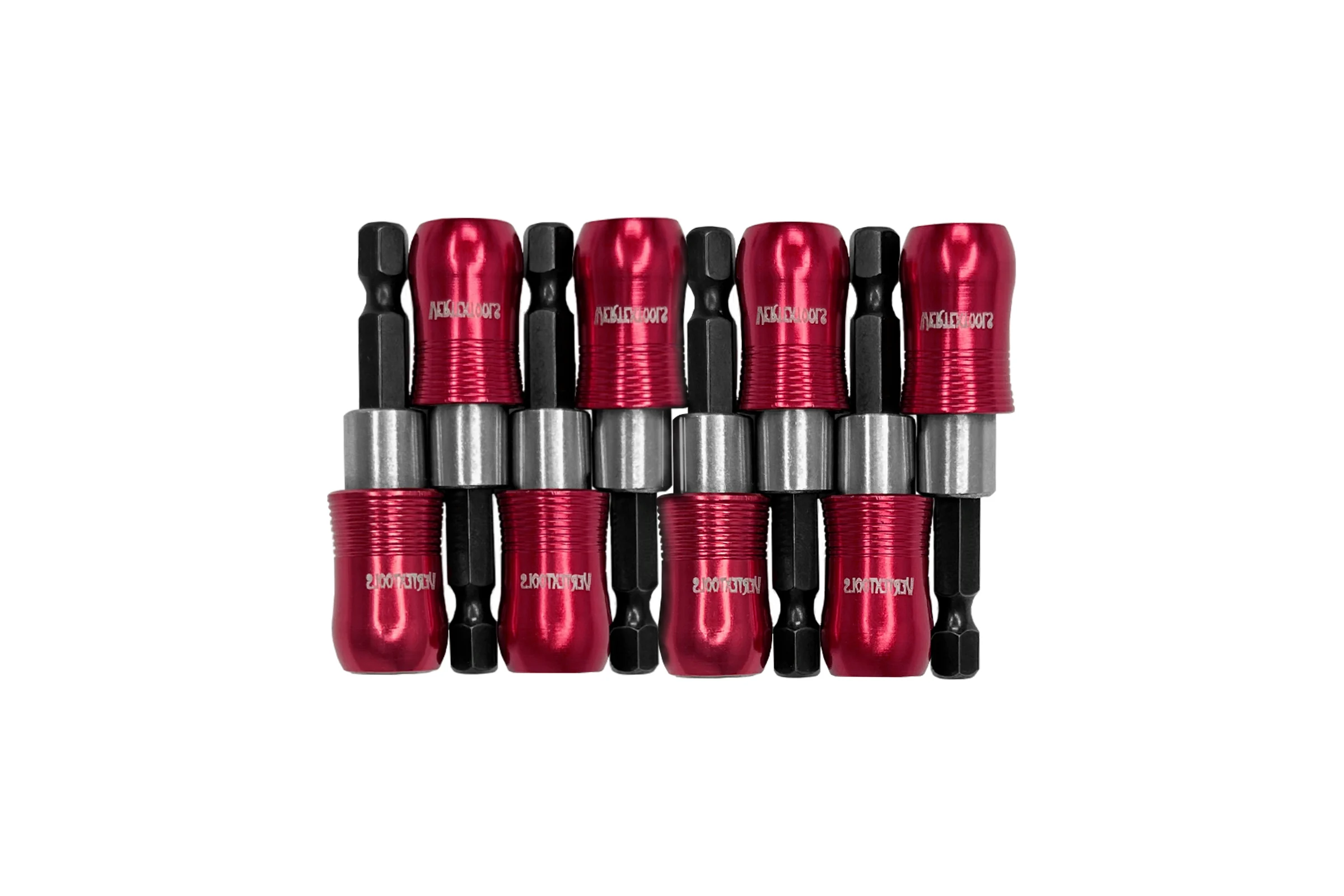 Адаптер для бит 8 шт, 1/4", с держателем и двойным магнитом vertextools АД-1/4