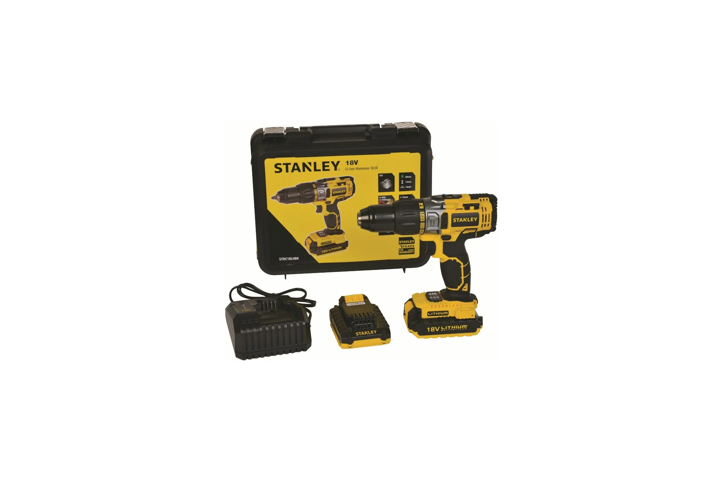 Аккумуляторная ударная дрель-шуруповерт Stanley STDC18LHBK