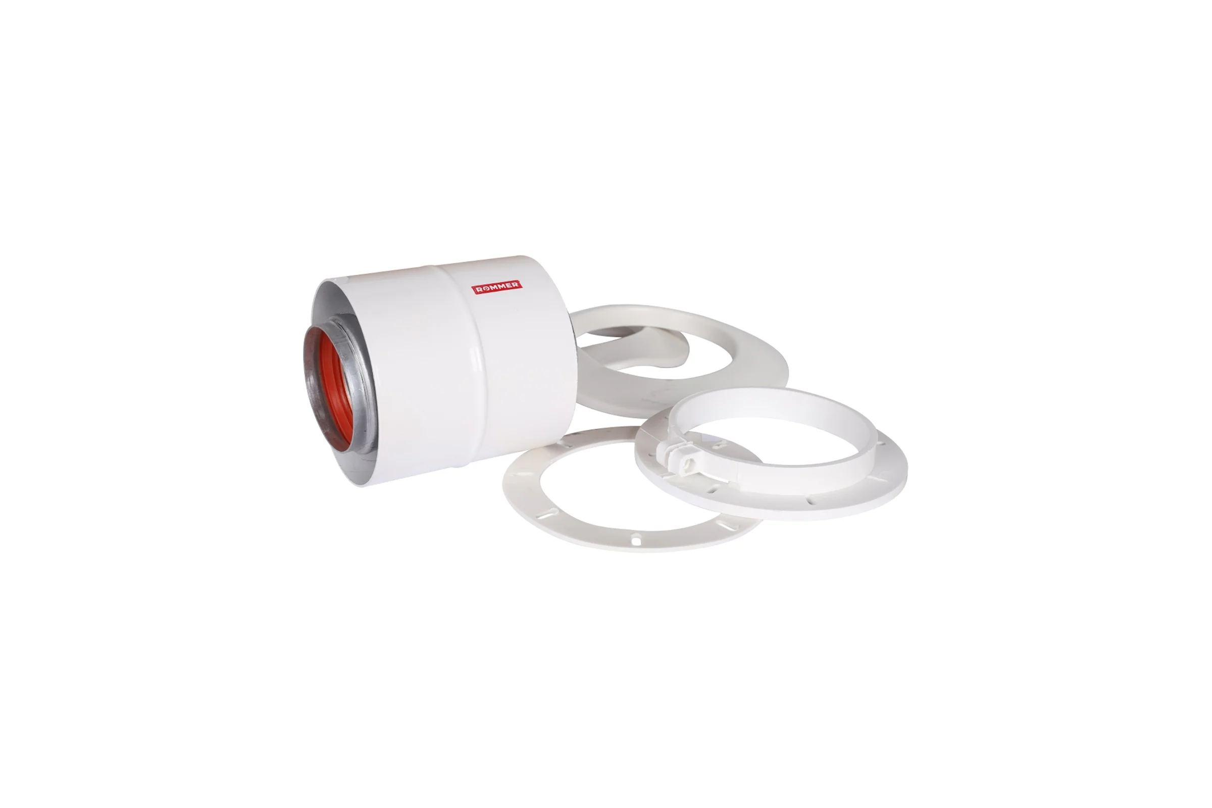 Начальный участок ROMMER Rca-6010-240100 вертикальный, коаксильный, 60/100 (bosch, buderus, navien s/c/e, baxi eco nova/classic,  baltur, лемакс, fondital ) в комплекте фланец RG0091CSP6LAB0