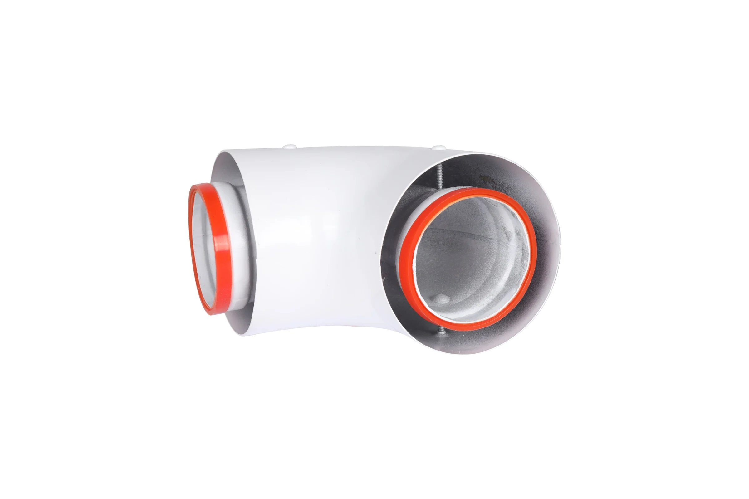 Начальный участок ROMMER Rca-6010-240190 90 гр. 60/100 (bosch, buderus, navien s/c/e, baxi eco nova/classic,  baltur, лемакс, fondital ) в комплекте фланец RG0091CSP6K5QR