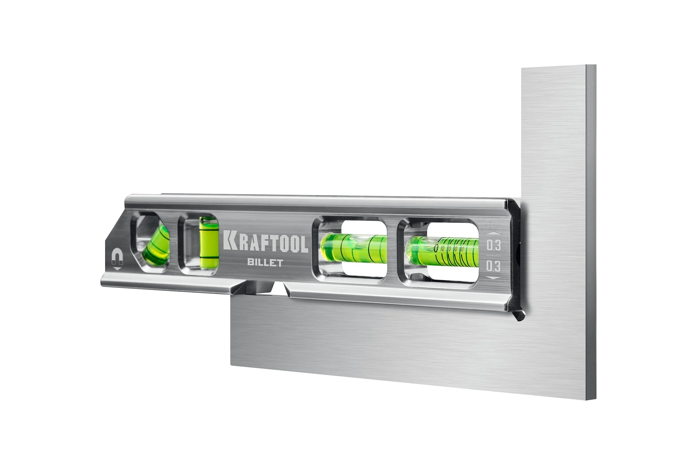 брусковый магнитный уровень KRAFTOOL Billet 8-в-1 20 см 34790
