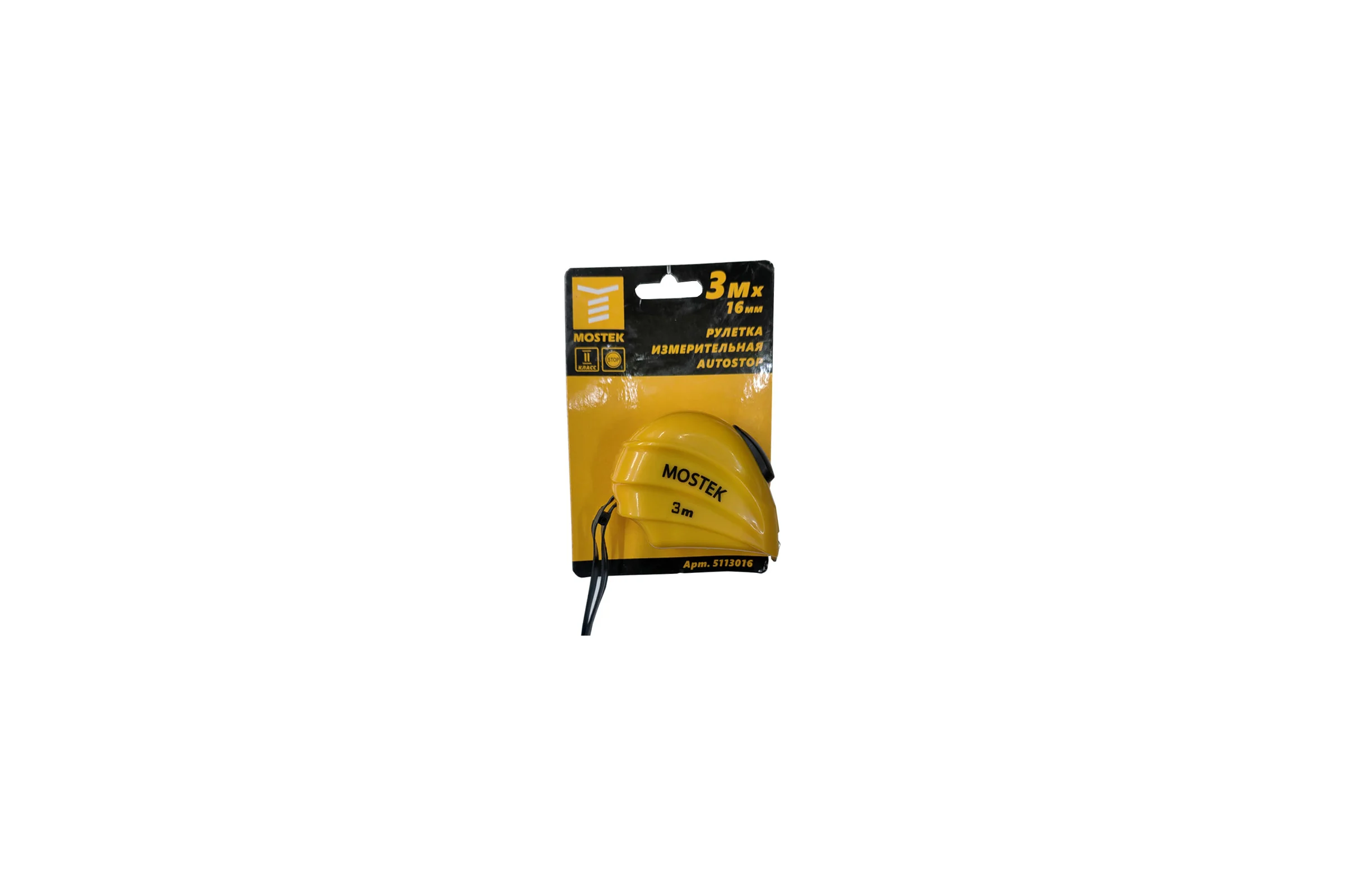 Измерительная рулетка MosTek Autostop 3 м, 16 мм 5113016