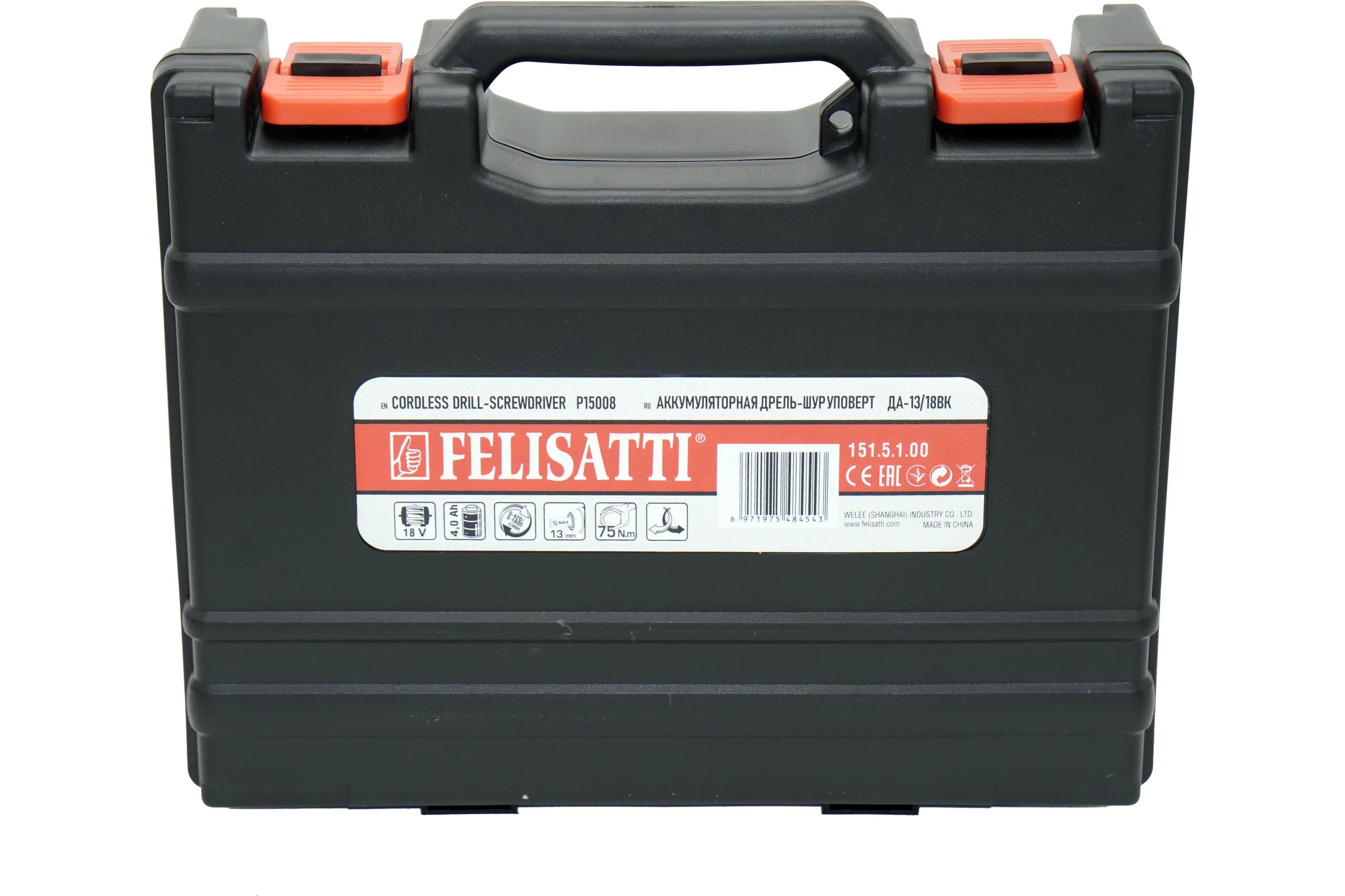 Аккумуляторная дрель FELISATTI ДА-13/18ВК Li-Ion в кейсе, без аккум. и ЗУ 151.5.0.10
