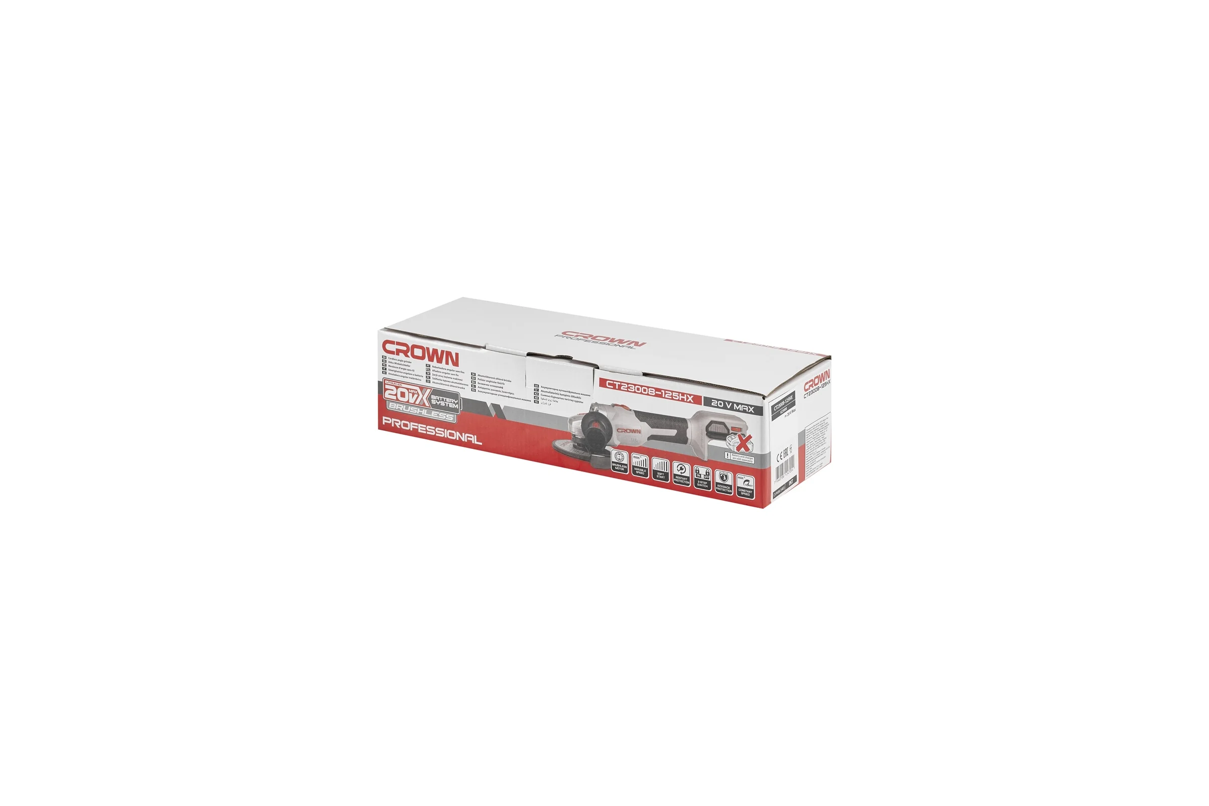 Аккумуляторная углошлифовальная машина Crown CT23008-125HX