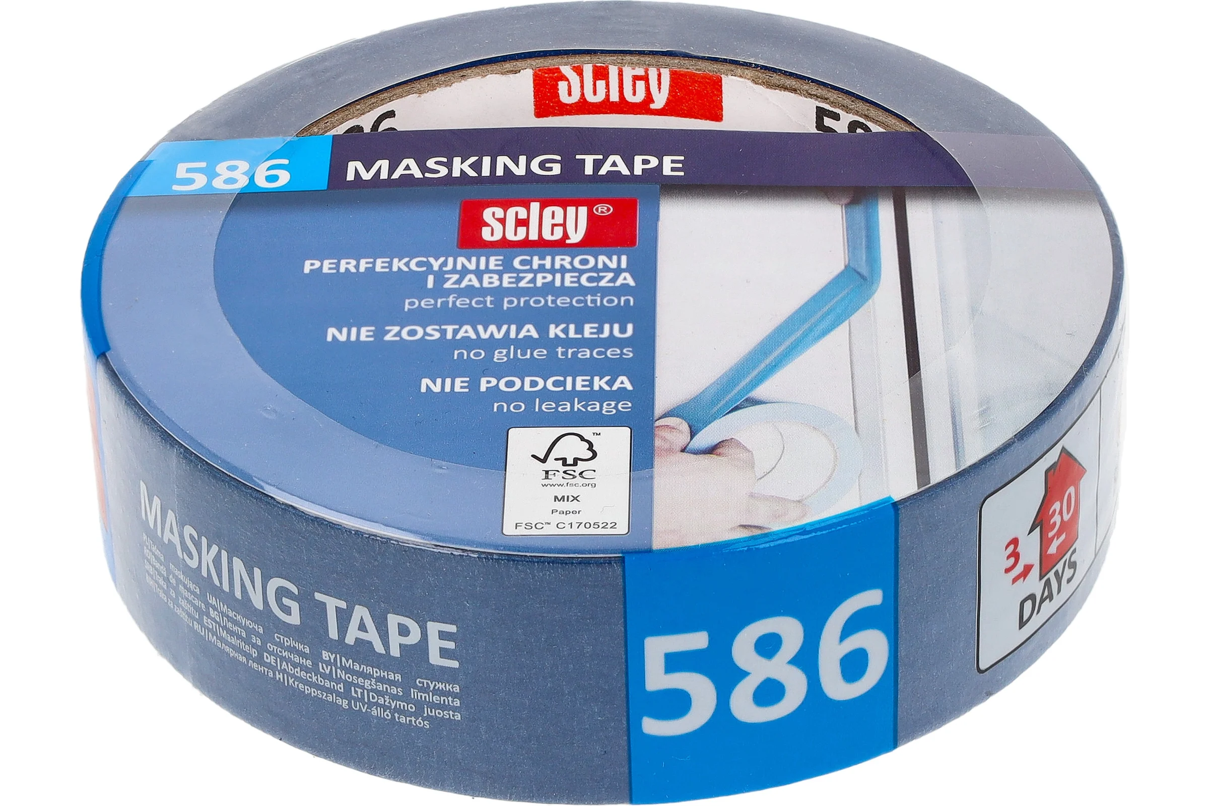 Малярная лента SCLEY серия 586, размер 30 мм х 33 м, синяя 0300-863330