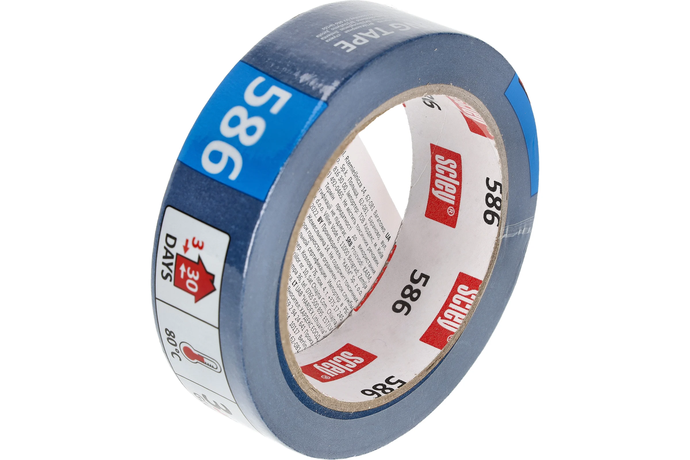 Малярная лента SCLEY серия 586, размер 30 мм х 33 м, синяя 0300-863330