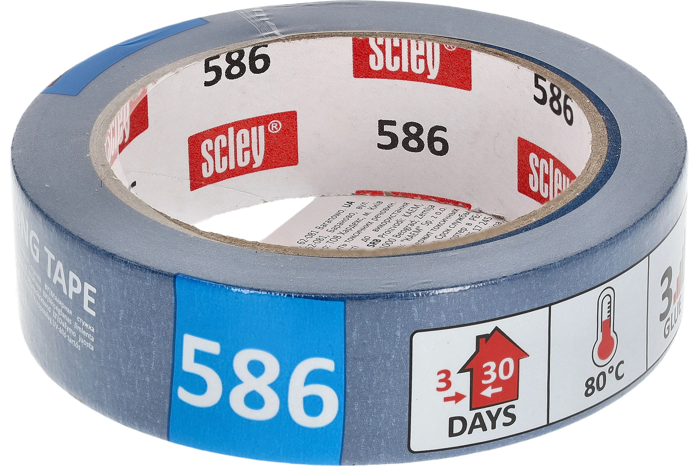Малярная лента SCLEY серия 586, размер 30 мм х 33 м, синяя 0300-863330