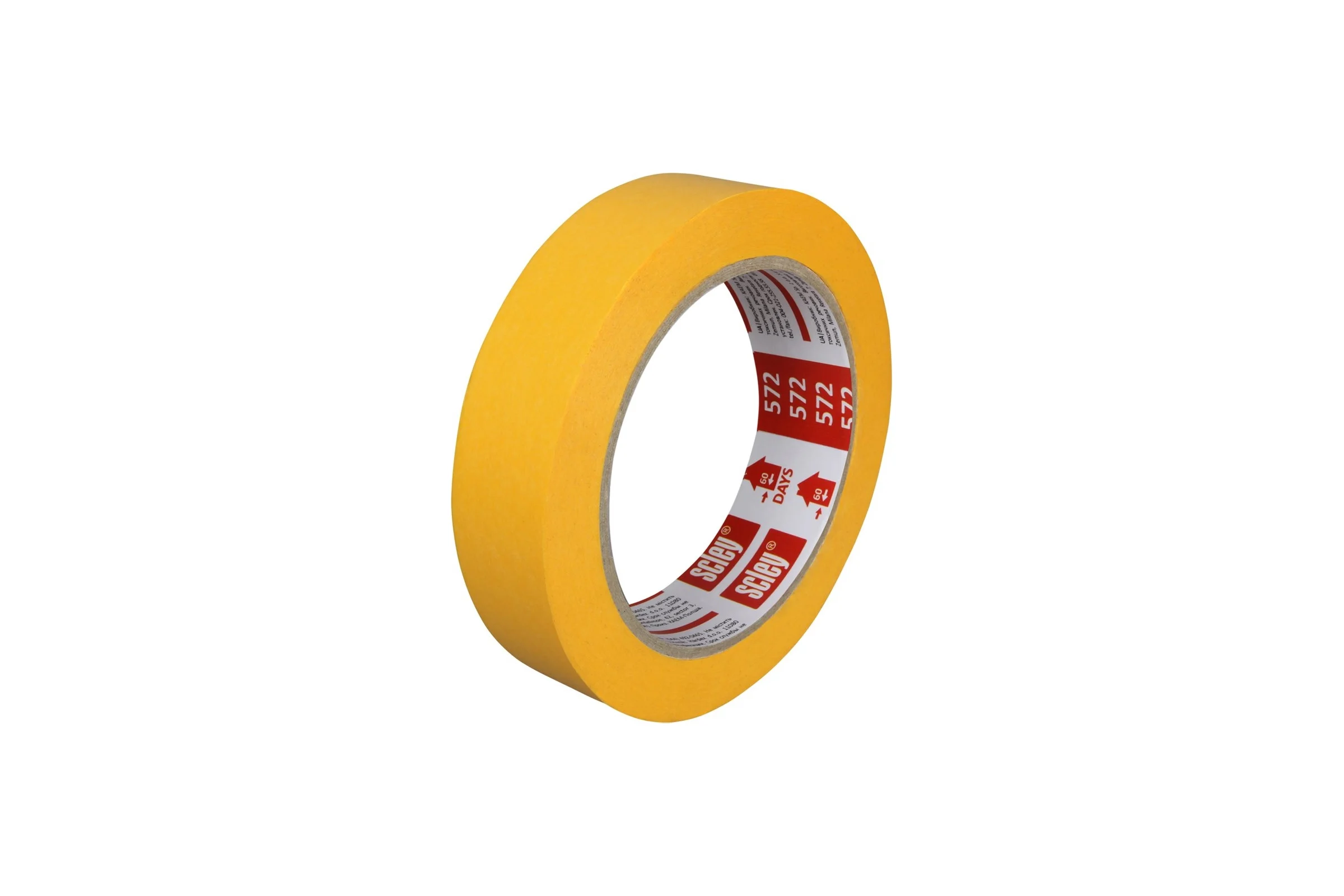 Малярная лента SCLEY серия 572, ультратонкая, размер 30 мм х 33 м, жёлтая 0300-723330