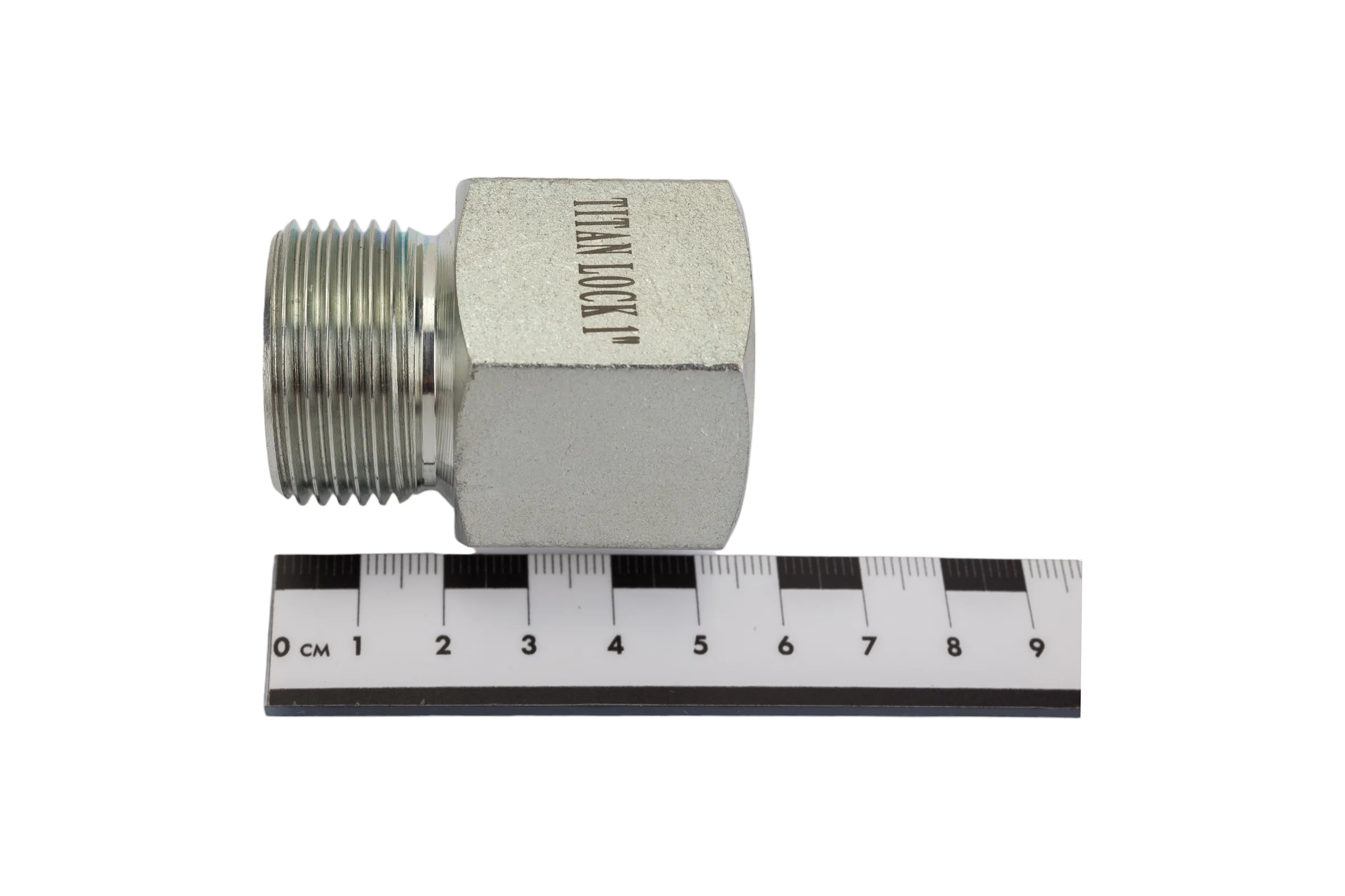 Переходной ниппель TITAN LOCK сталь, 1", НР BSP/ВР NPT, TL1RMBS-FNP