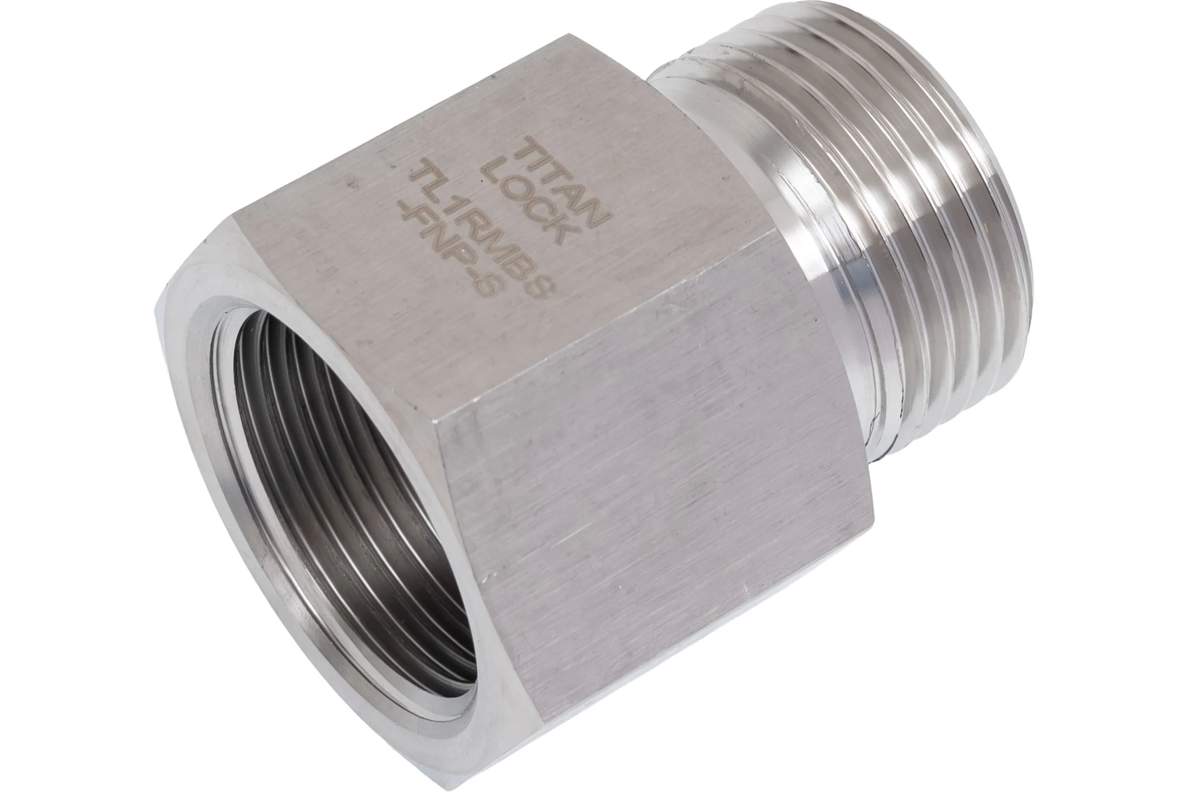 Переходной ниппель TITAN LOCK нержав. (AISI304), 1", НР BSP/ВР NPT, TL1RMBS-FNP-S
