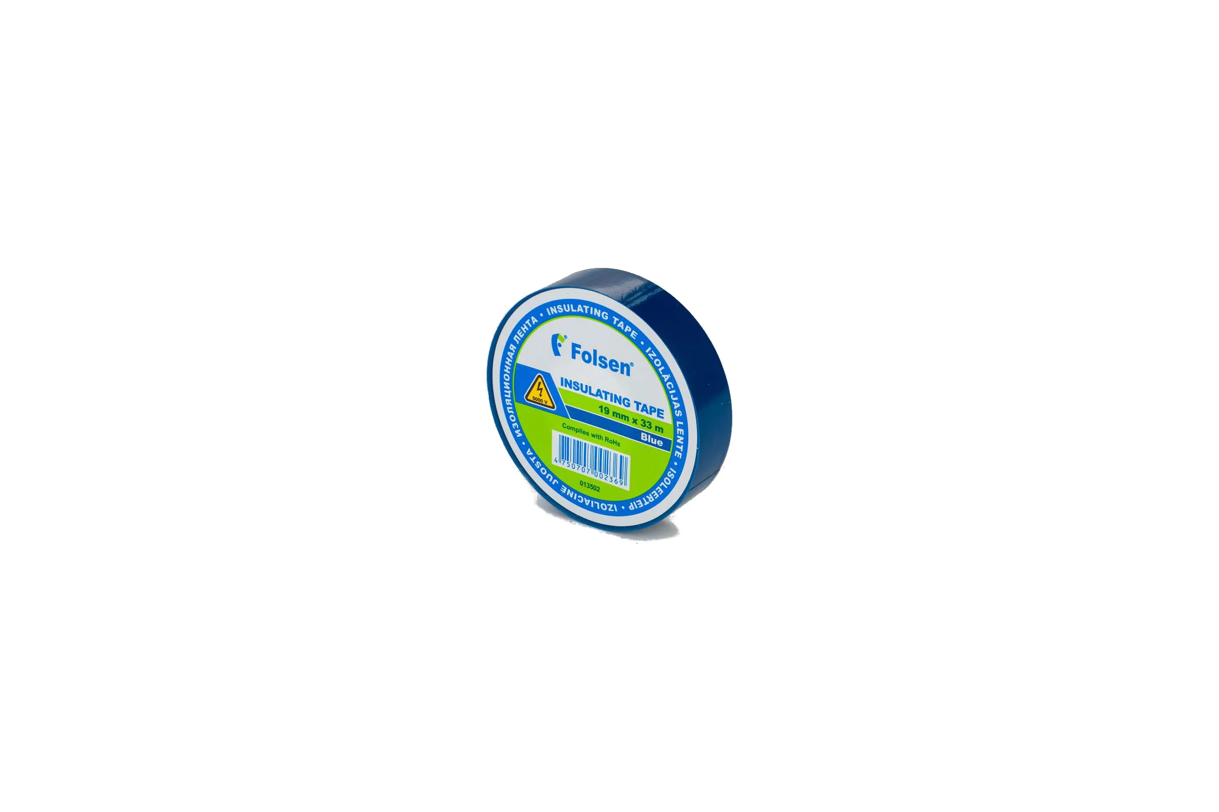 Изоляционная лента Folsen 19мм x 33м синяя 013502