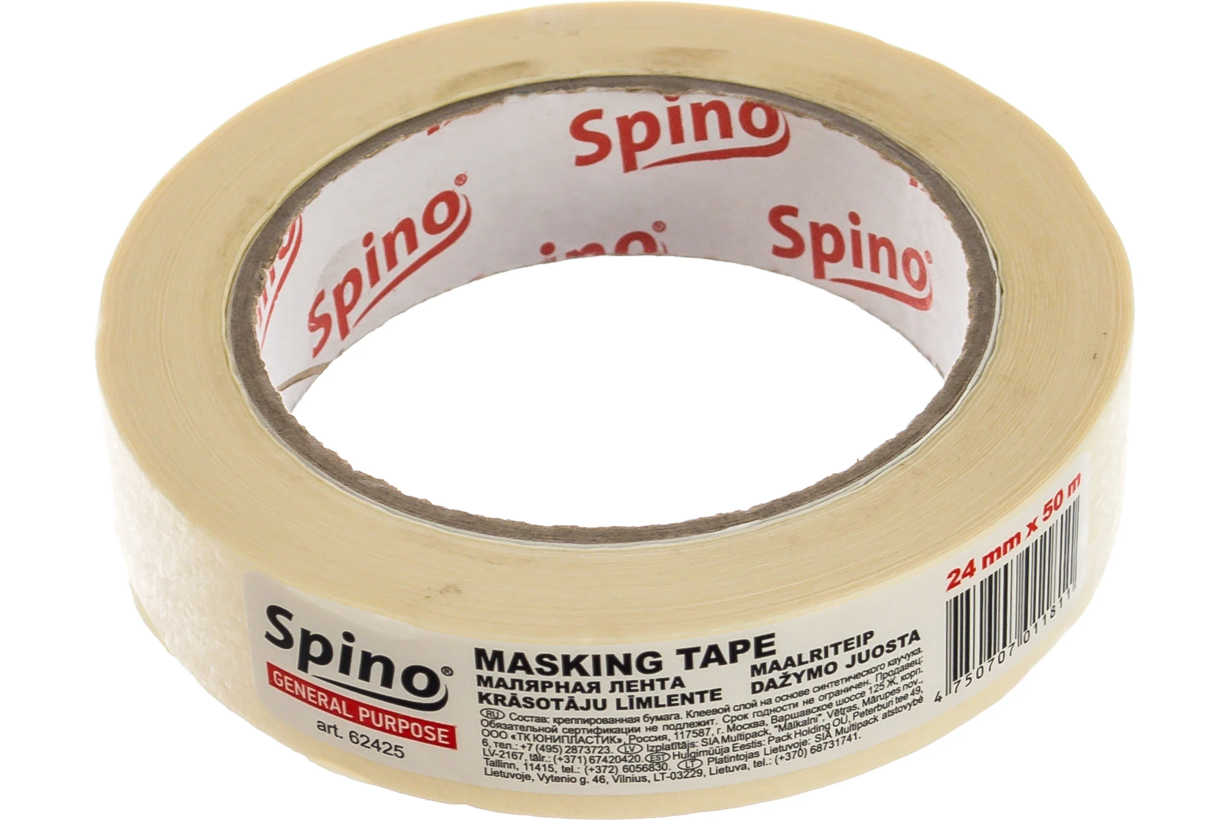 Малярная лента SPINO белая 60oC 24мм x 50м 62425